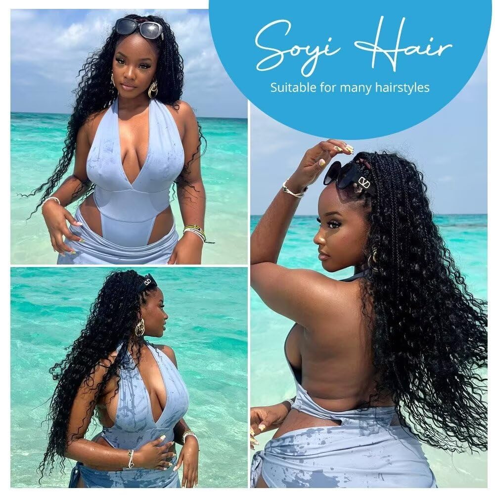 18 Inch Human Hair Extensions, Water Wave Curly Braiding Hair, 100g Pack Amazon.com : Human Braiding Hair Water Wave Bulk Human Hair  main image 3