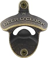 Vista 5 de Abridor de botellas de montaje en pared de cobre antiguo inoxidable CERVEZA O'CLOCK Soda botella tapa abrebotellas montado poste