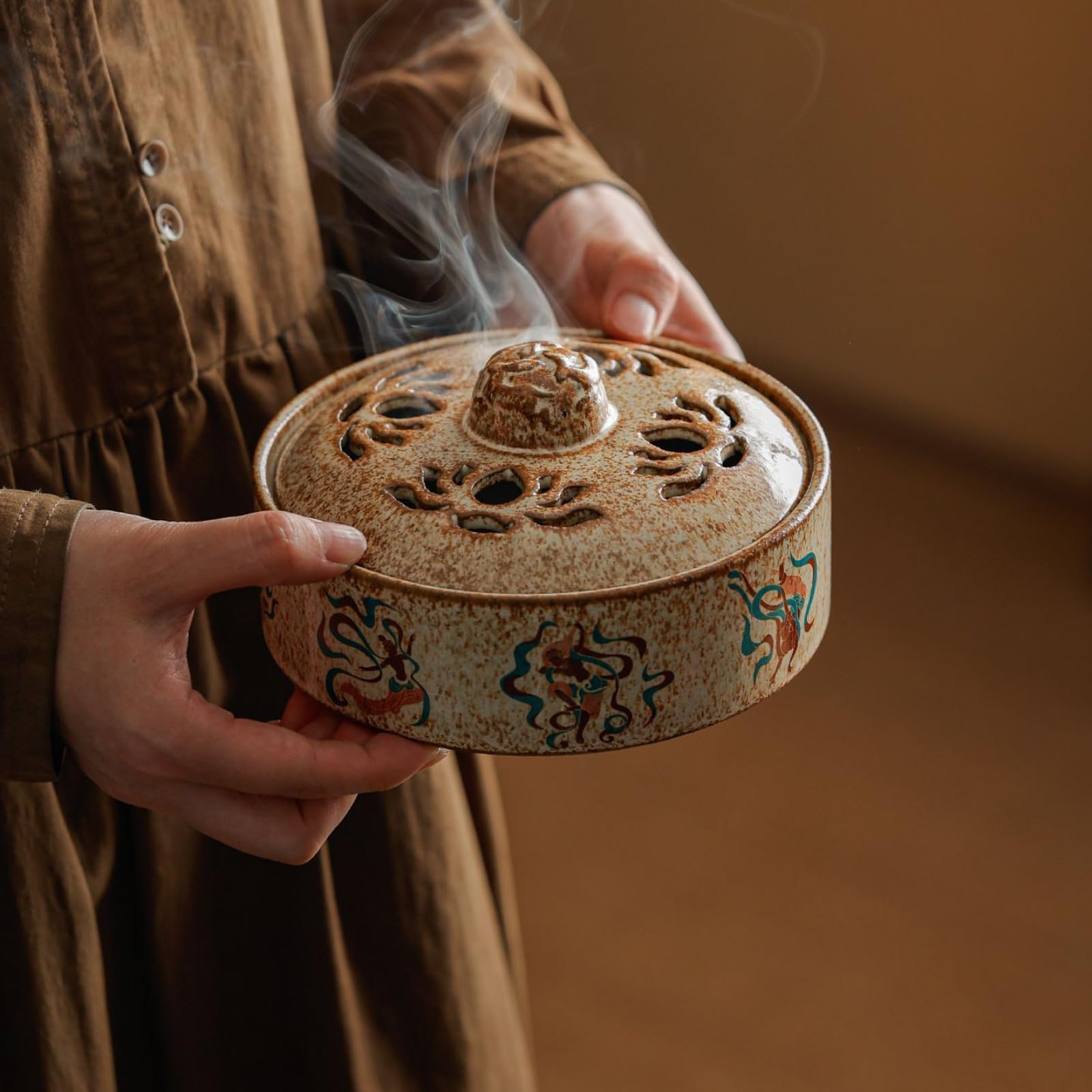 Ceramiczny palnik na kadzidełko, 15,4 cm / 6.0in, z uchwytem na