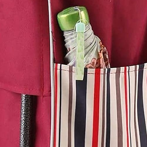 Miniatura 6 de Bolsas de carrito de compras, bolsa de asas plegable de 40L, bolsas de carrito de compras de tela Oxford impermeable portátil, rojo