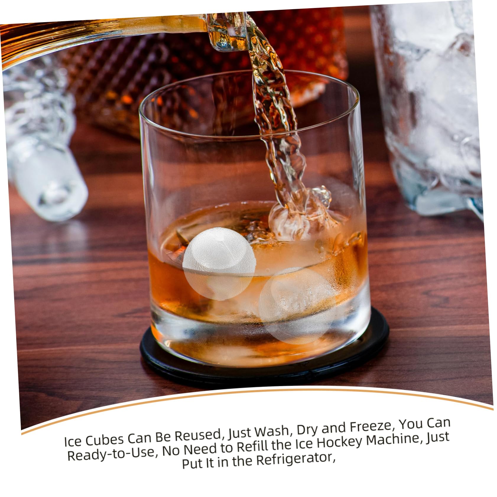 Cubitos y Decorativos de Plástico de Hielo Redondos 24 Reutilizables Fáciles de Almacenar para Whisky y Bebidas para Cenas Íntimas y Barbacoas de Verano