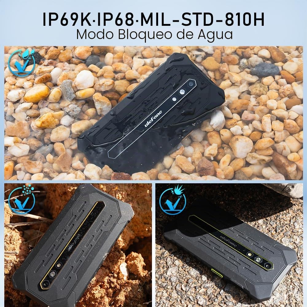 RugKing 2 Pro Móvil Irrompible Android 15, 4G Móvil Indestructible con IA, 8GB+128GB/2TB, 5.45" HD+, 13MP+5MP, 4550mAh, Smartphone Impermeable IP68, 4G Doble SIM/5G WiFi/NFC/OTG/GPS/FM,Naranja