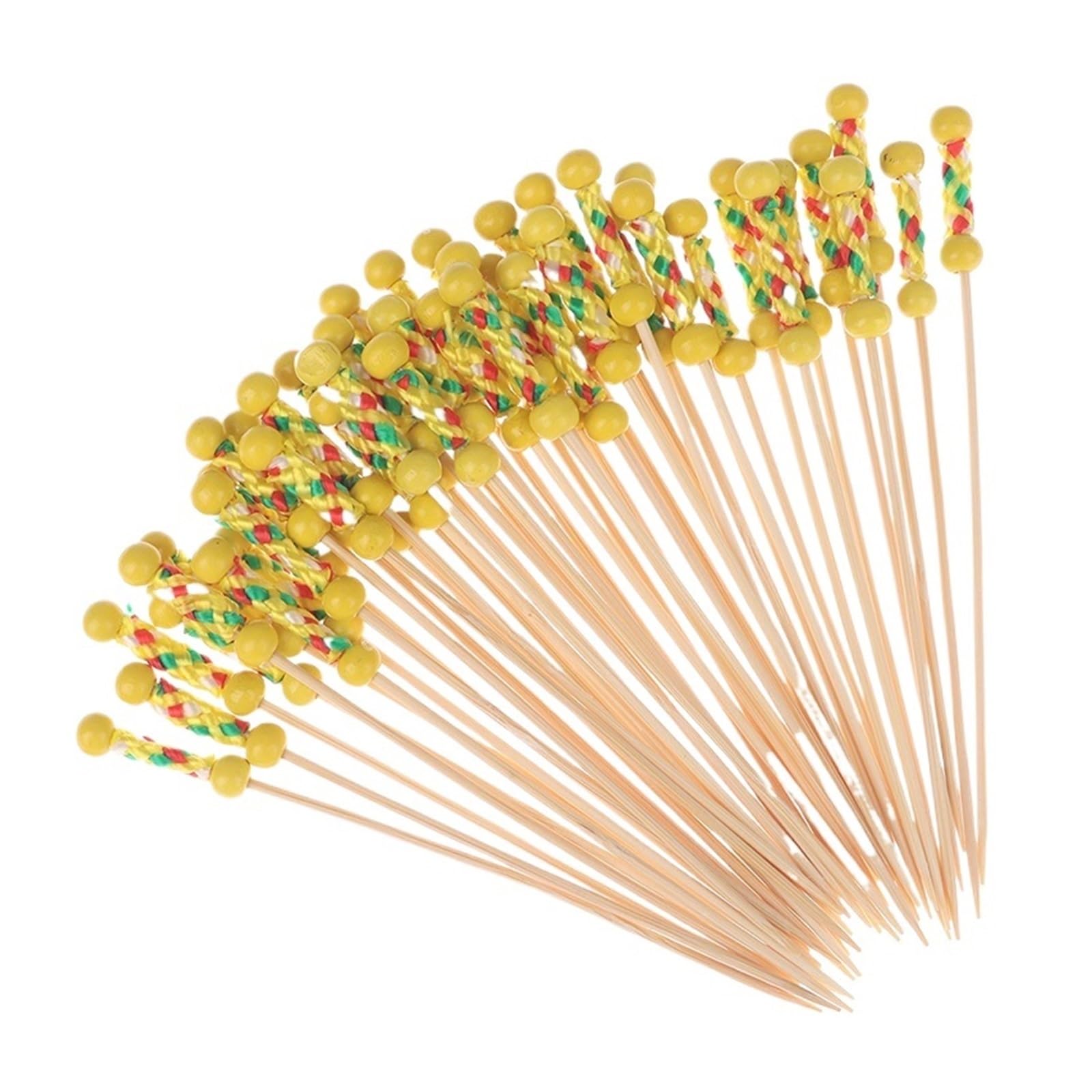 WZPTLKIBAD 100Pcs Bamboo Cocktail Sticks, Fruit Fork Skewers for Party
