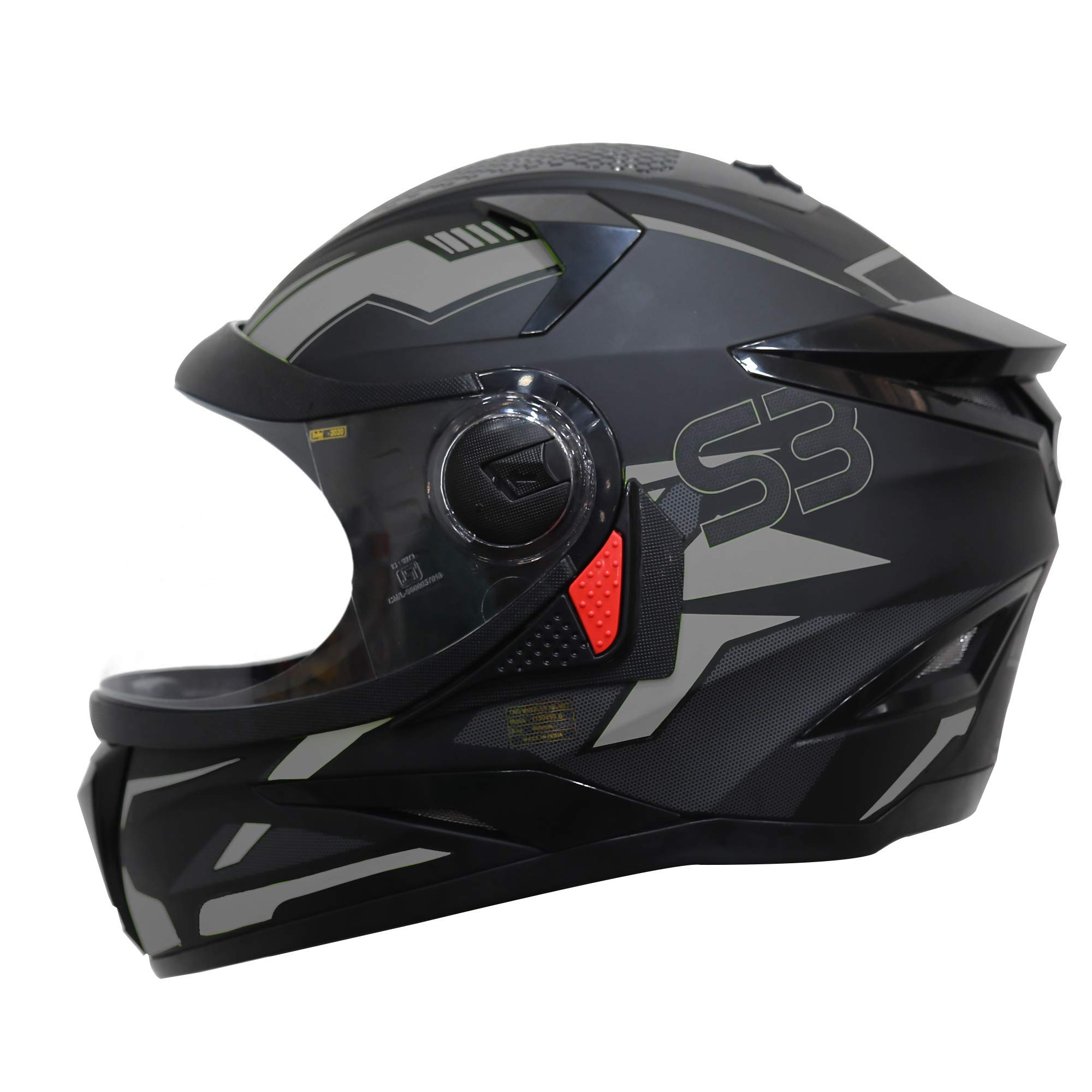 Steelbird SBH-17 Terminator Full Face Graphic Helmet in Glossy Fluo Finish with Clear Visor
