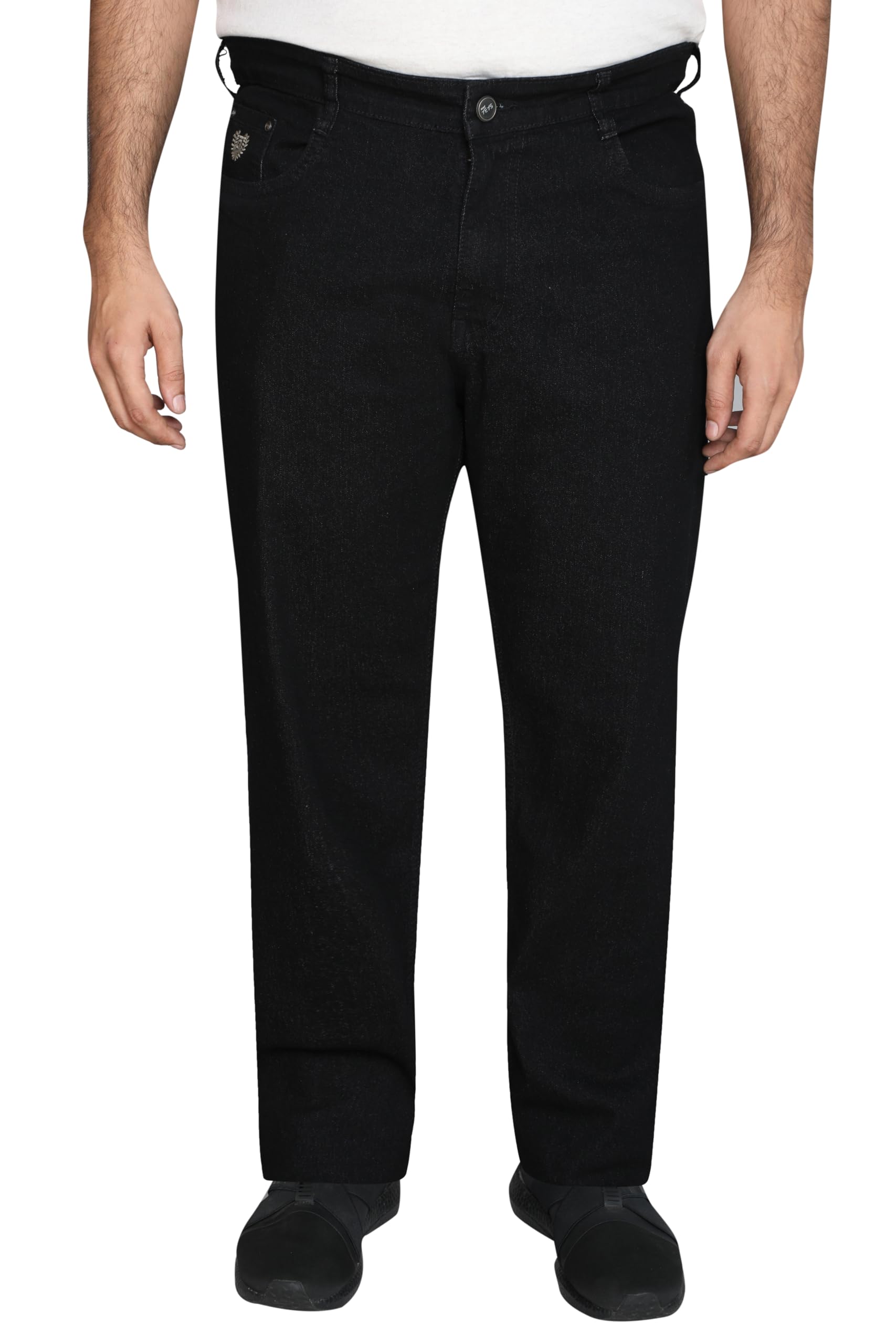 a saba Men's Classic Straight-Fit Black Denim Jeans, Casual Fit, Regular Length 801802-03-picture-12