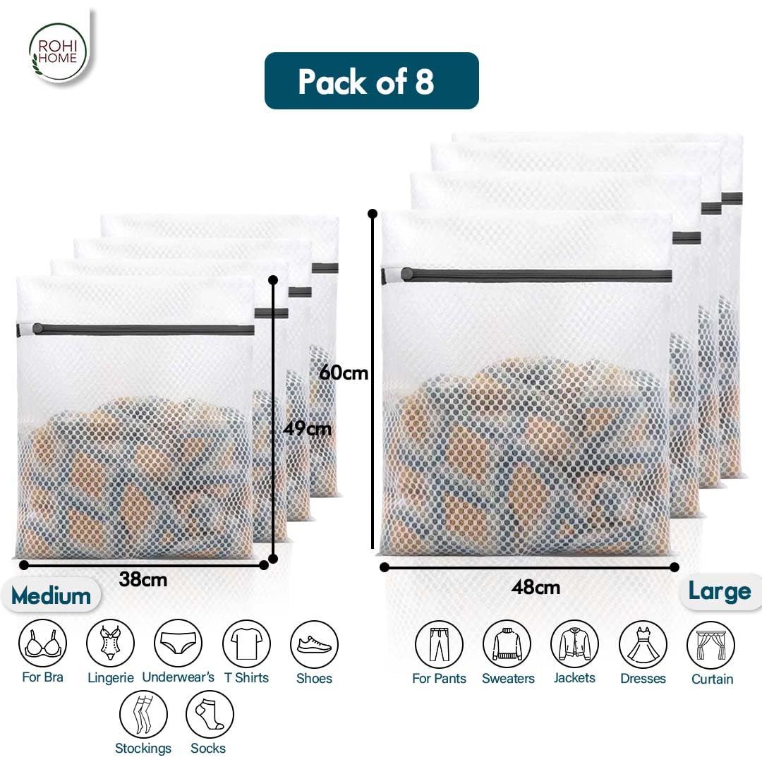 ROHI 8-Pack Mesh Laundry Bags - Image 4
