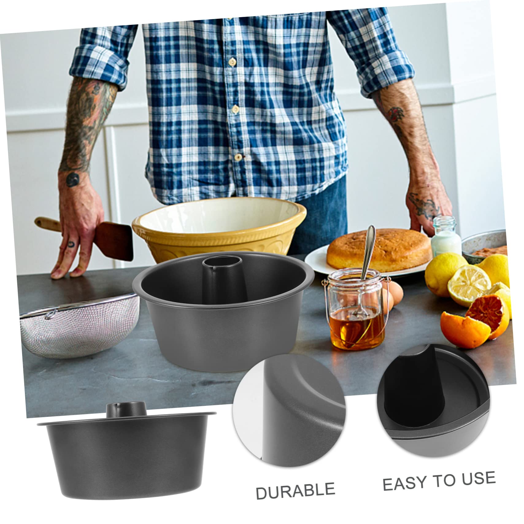 Zerodeko Moule à Gâteau Rond Creux Antiadhésif Moule à Pâtisserie Pratique pour Cuisson Pain