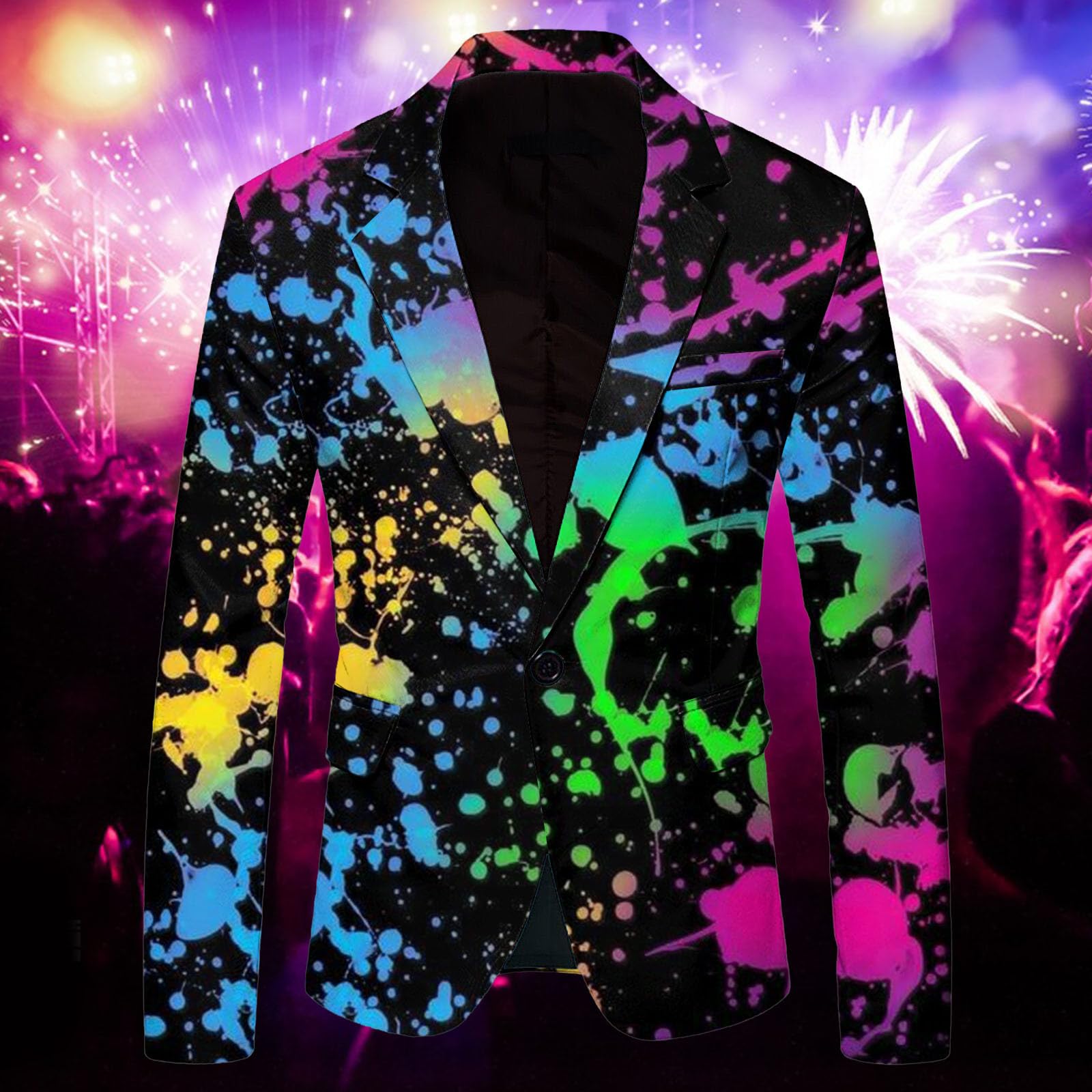 Chaqueta de Traje con Personalidad de Moda Holgada Informal Estampada en co