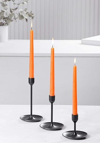 Miniatura 4 de Melt Candle - Velas cónicas altas, paquete de 10 palitos de vela naranja, 10 pulgadas con 8 horas de tiempo de combustión, velas sin goteo sin