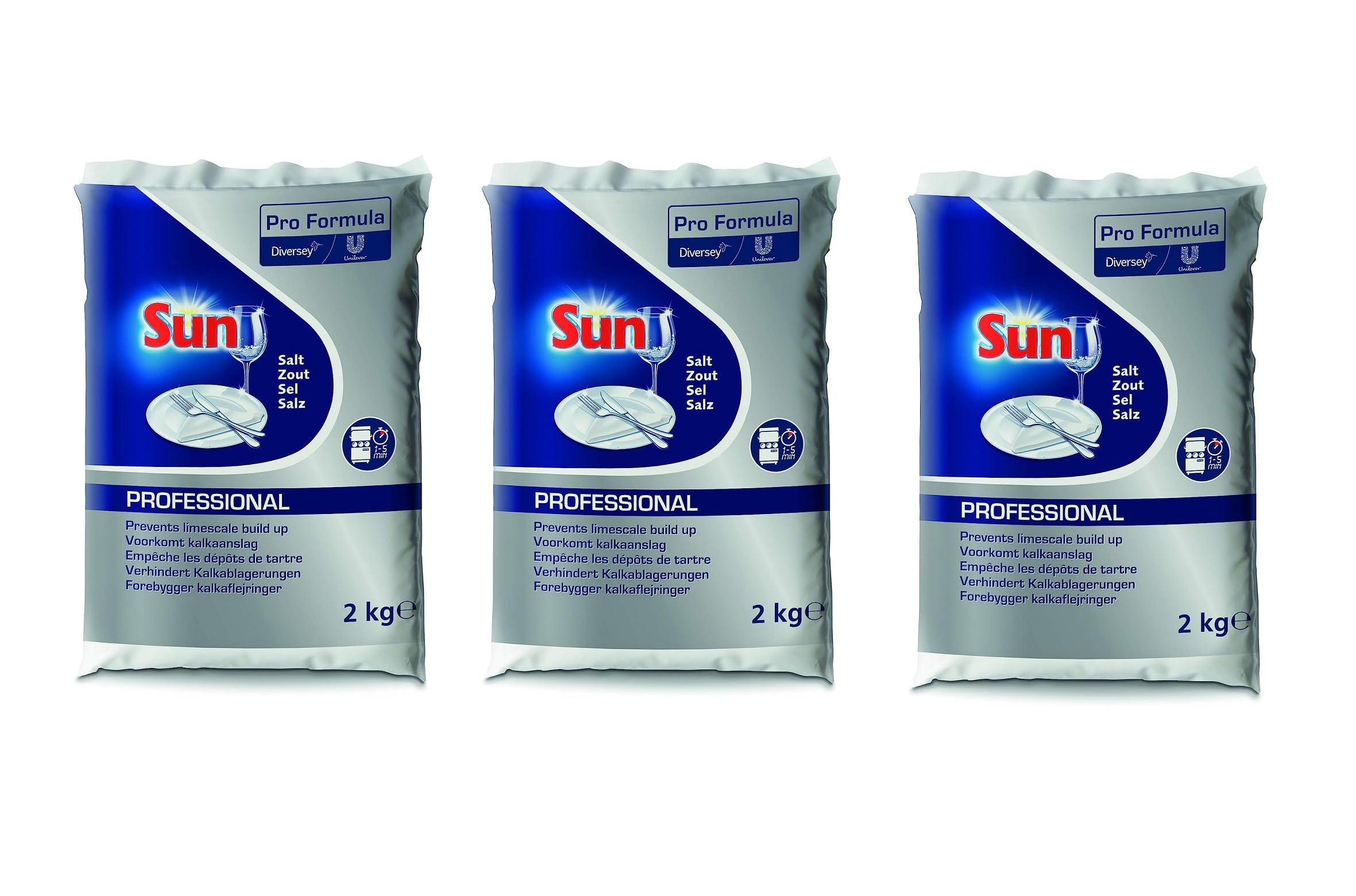 Sun Professionnel Sel Régénérant pour lave vaisselle, Lot de 3 (3 x 2kg)