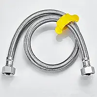 Engate Flexível Rabicho 60cm Aço Inox | Malha Fêmea x Fêmea 1/2" | Instalação Torneira Lavatório Cozinha