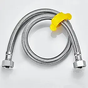 Engate Flexível Rabicho 60cm Aço Inox | Malha Fêmea x Fêmea 1/2" | Instalação Torneira Lavatório Cozinha