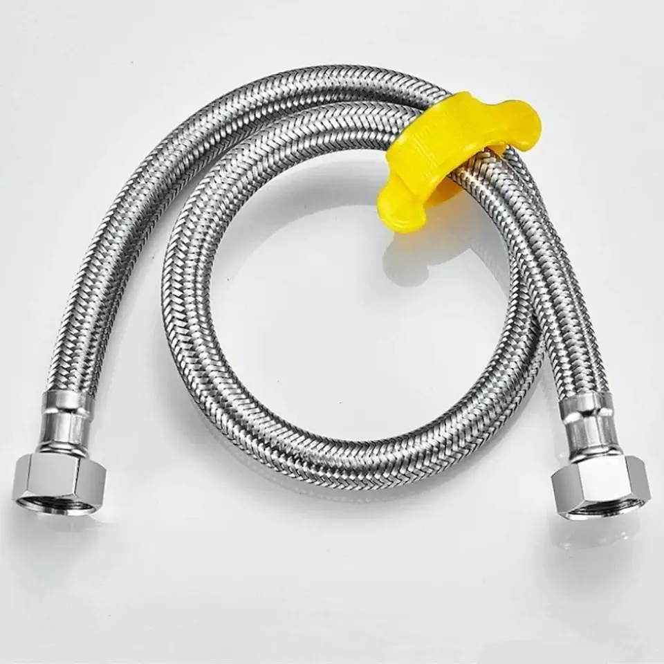 Engate Flexível Rabicho 60cm Aço Inox | Malha Fêmea x Fêmea 1/2" | Instalação Torneira Lavatório Cozinha
