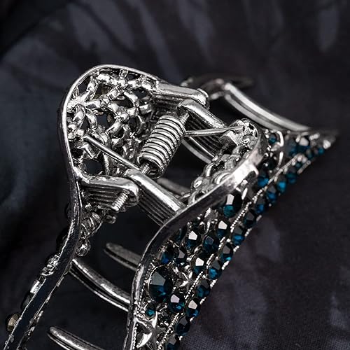 Miniatura 6 de Pinzas de metal para el cabello para mujeres y niñas, estilo retro ligero con diamantes de imitación brillantes con diamantes de imitación de