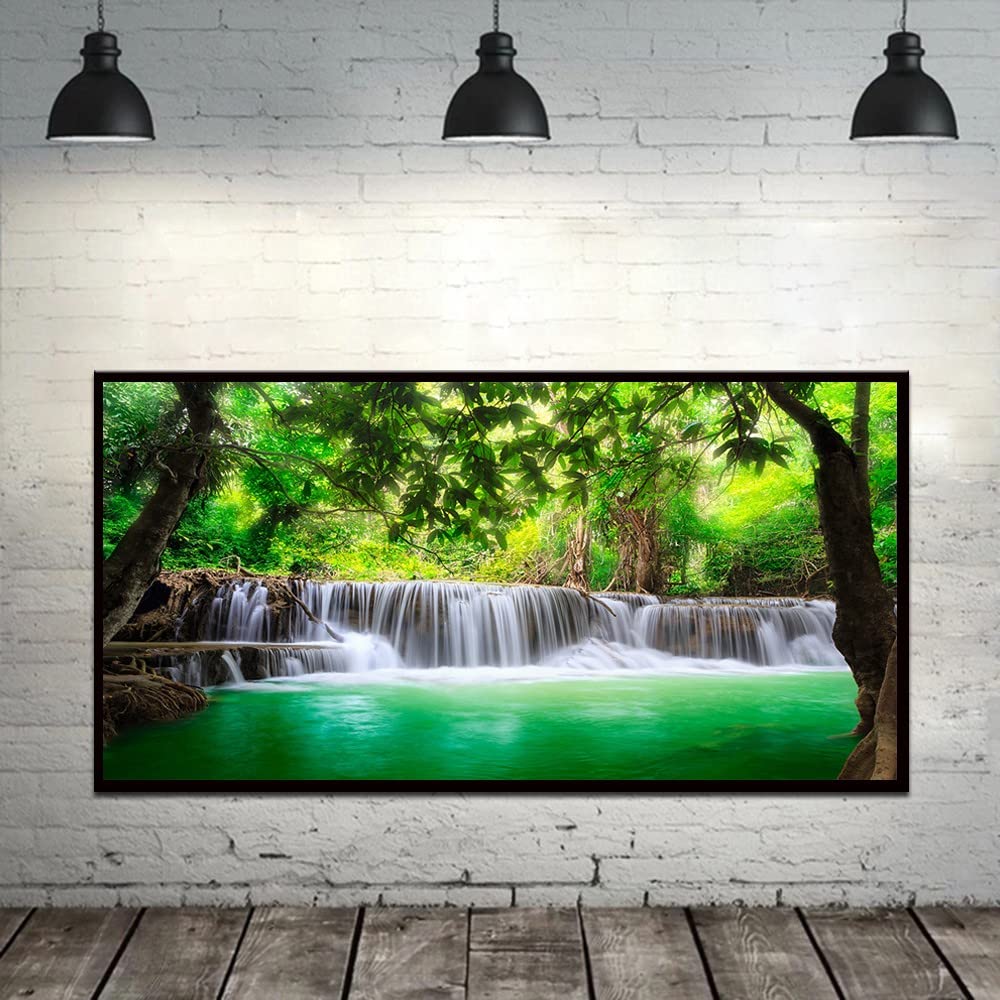 Broderie diamant complet ruisseau de montagne mosaïque strass XXL 80x180cm