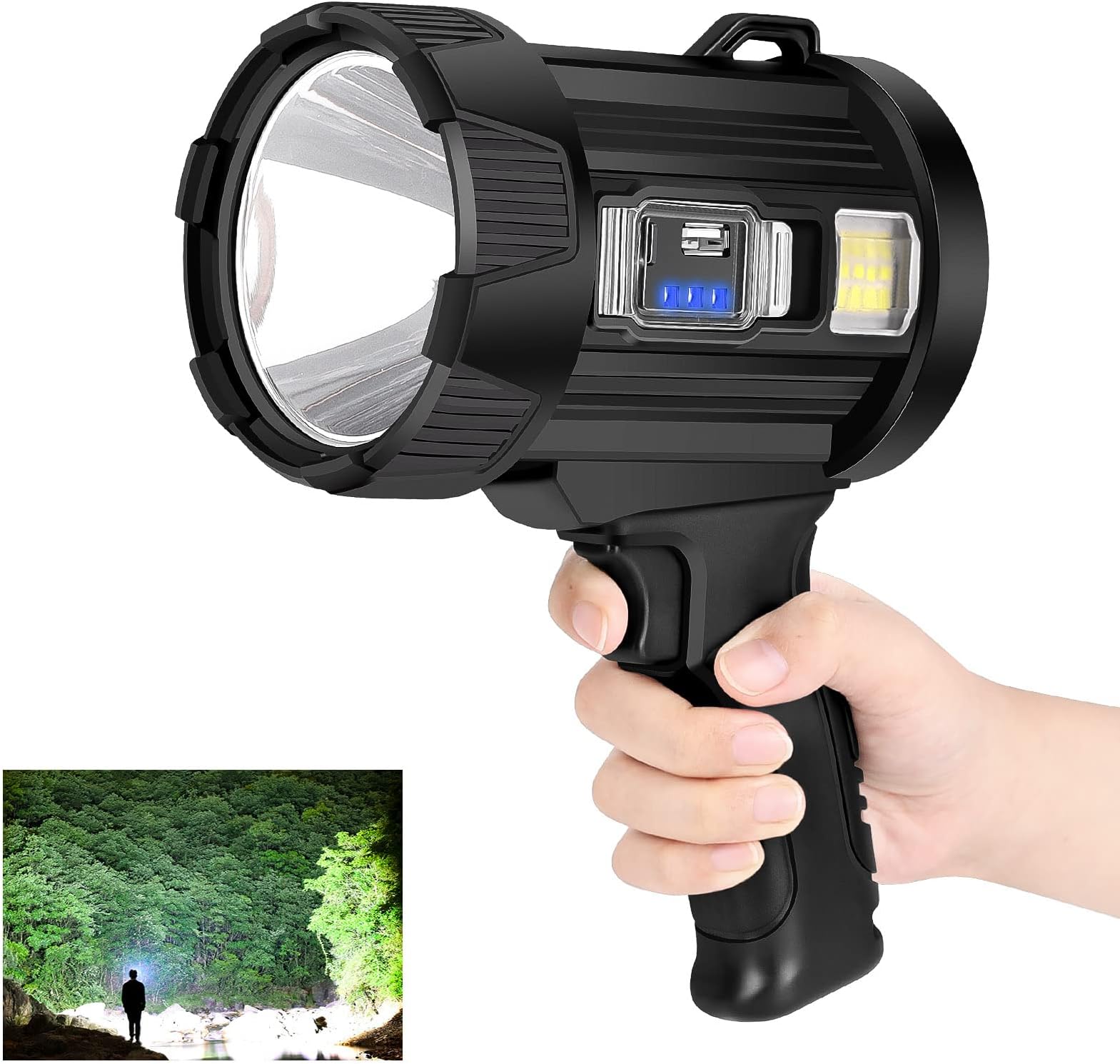 GRC Rechargeable Spotlight, 90000 Lumens Super Bright Handheld