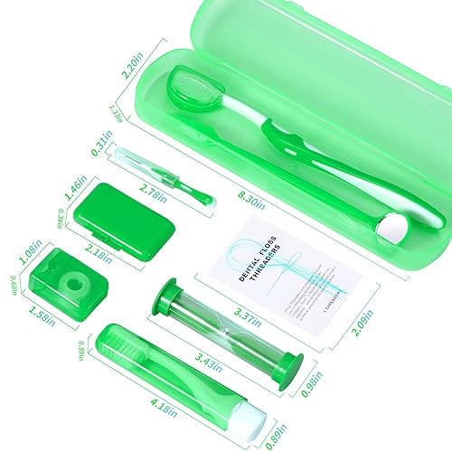 Miniatura 2 de Annhua Juego de 8 piezas de cuidado de ortodoncia para aparatos ortopédicos, kit de herramientas de limpieza de dientes con cepillo interdental,