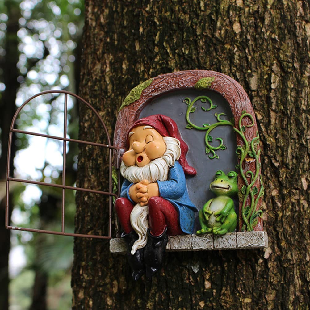 YARNOW Statua Da Giardino in Resina Decorativa Di Nani Addormentati Per Arredamento Casa e Giardino