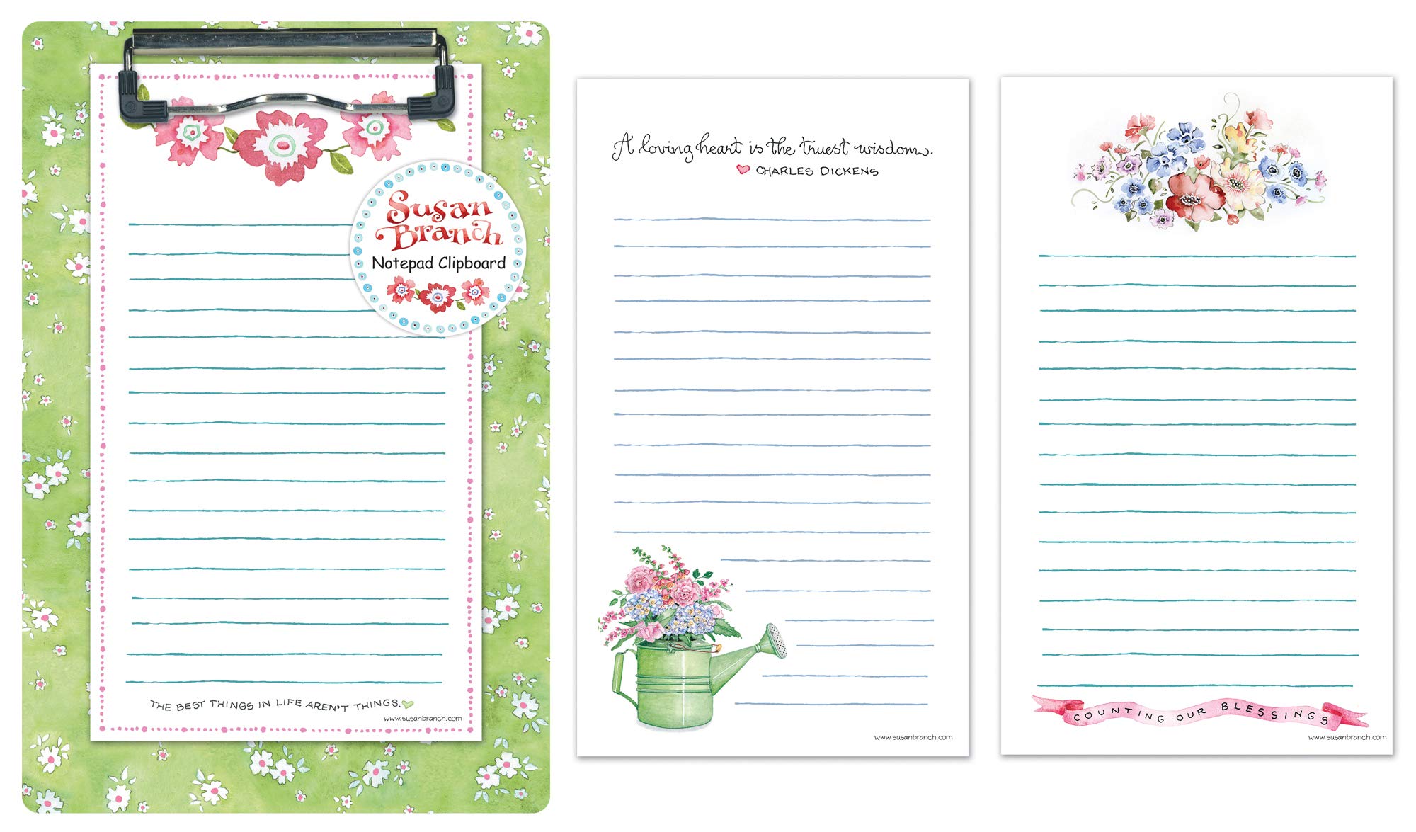 Susan Branch Clipboard with 3 Notepads