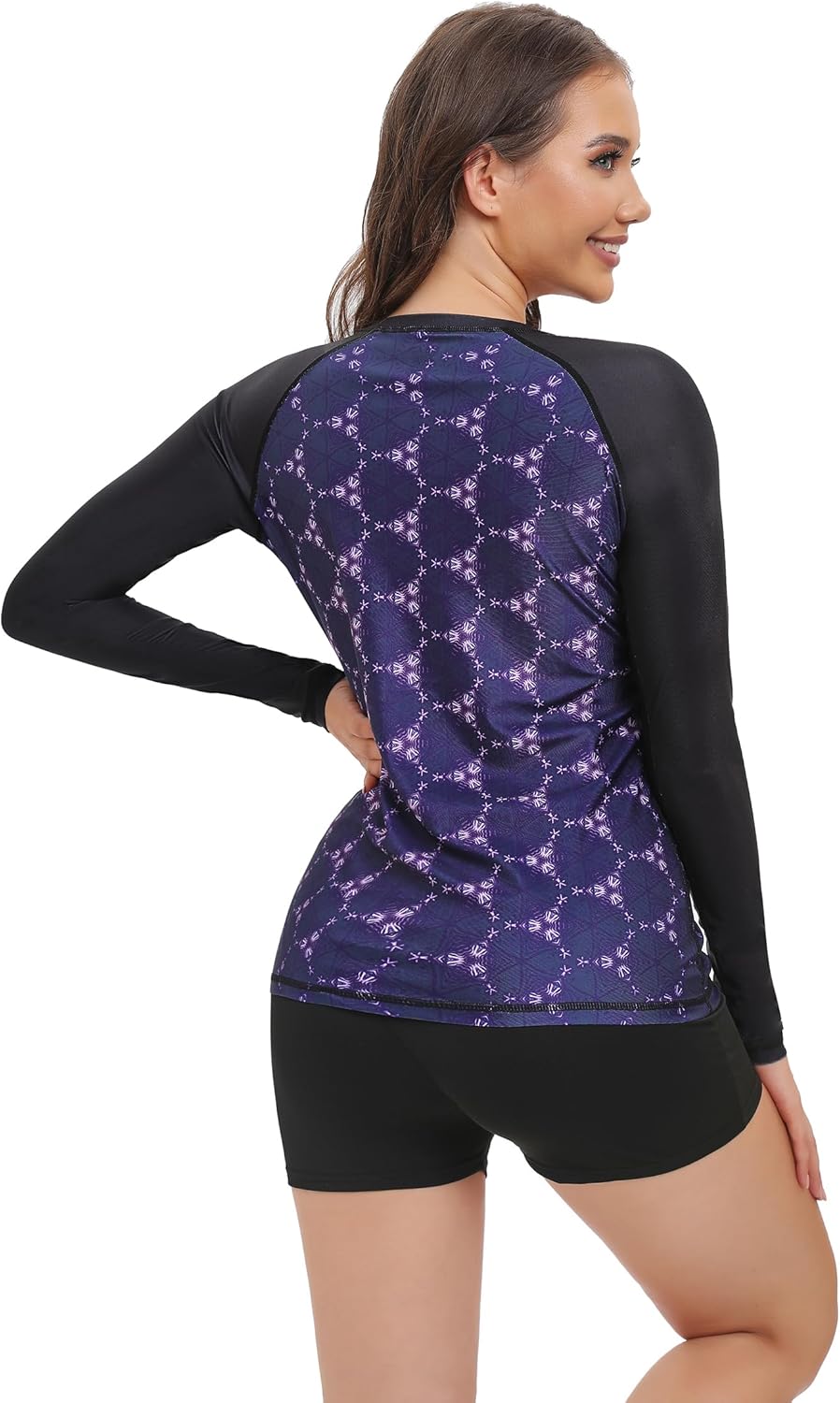 Women's Rash Guard UPF50+ Sun Protection Swim Quick Dry Bathing Shirt Top for Woman Long Short Sleeve