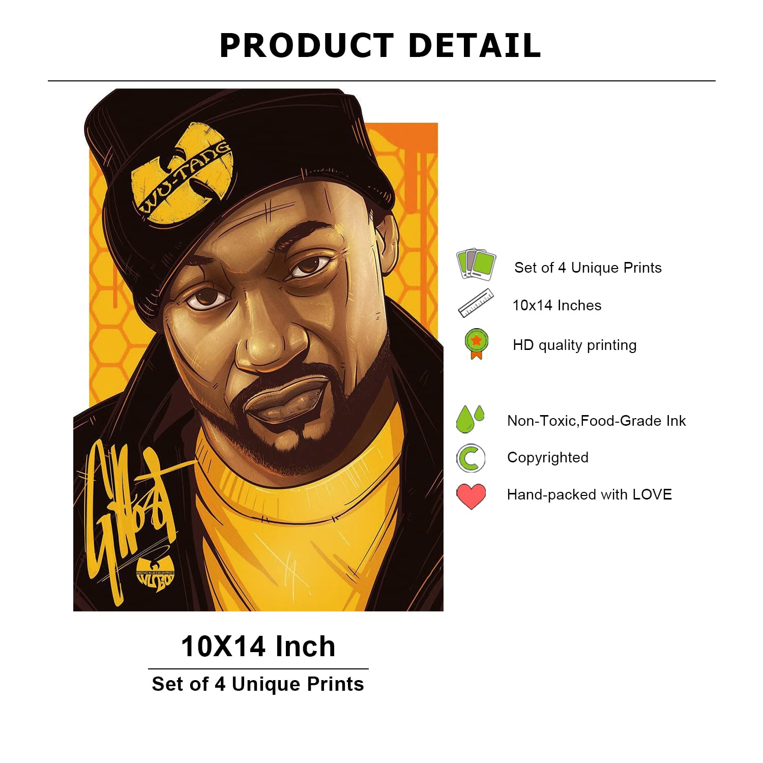 Ghostface Killah Poster Rapper Music Posters Wall Art Picture