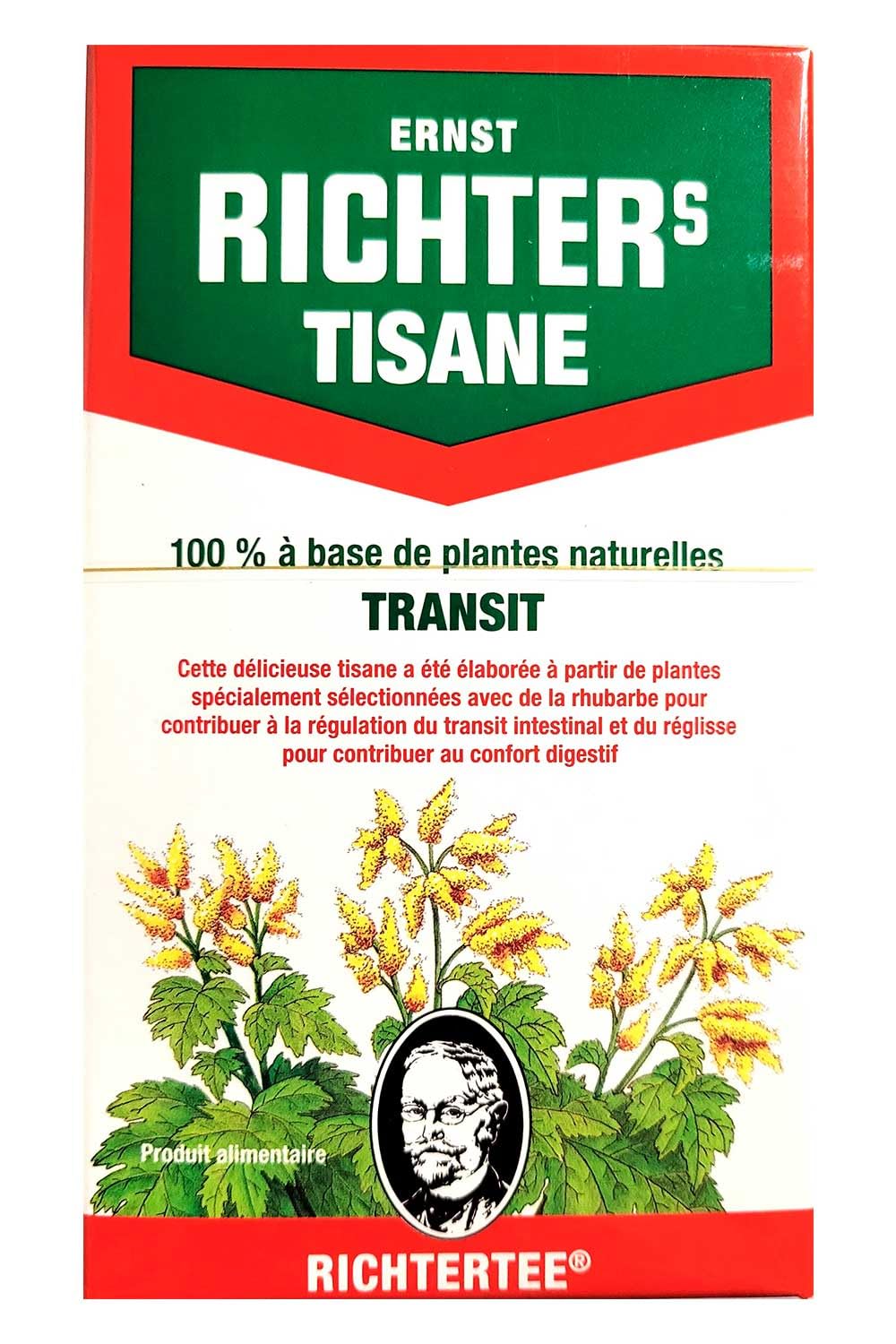Tisane Ernst Richter Transit - Lot de 6 Boîtes de 20 Infusions avec 1 Sous-Tasse en Silicone