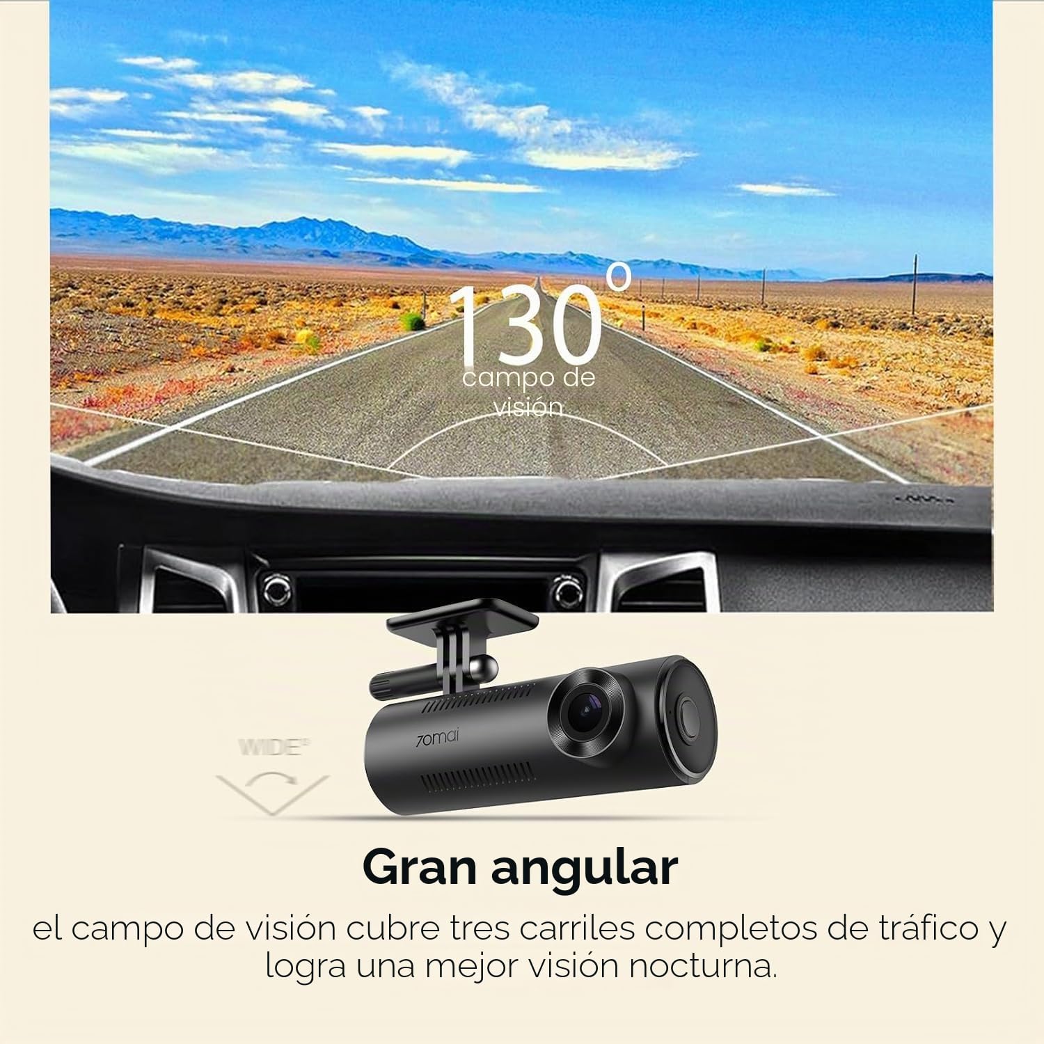 70mai Dash Cam M310, cámara de salpicadero para coches 1296P QHD, cámara de salpicadero inteligente frontal integrada con WiFi, gran angular de 130°, WDR, visión nocturna, grabación en bucle, monitor