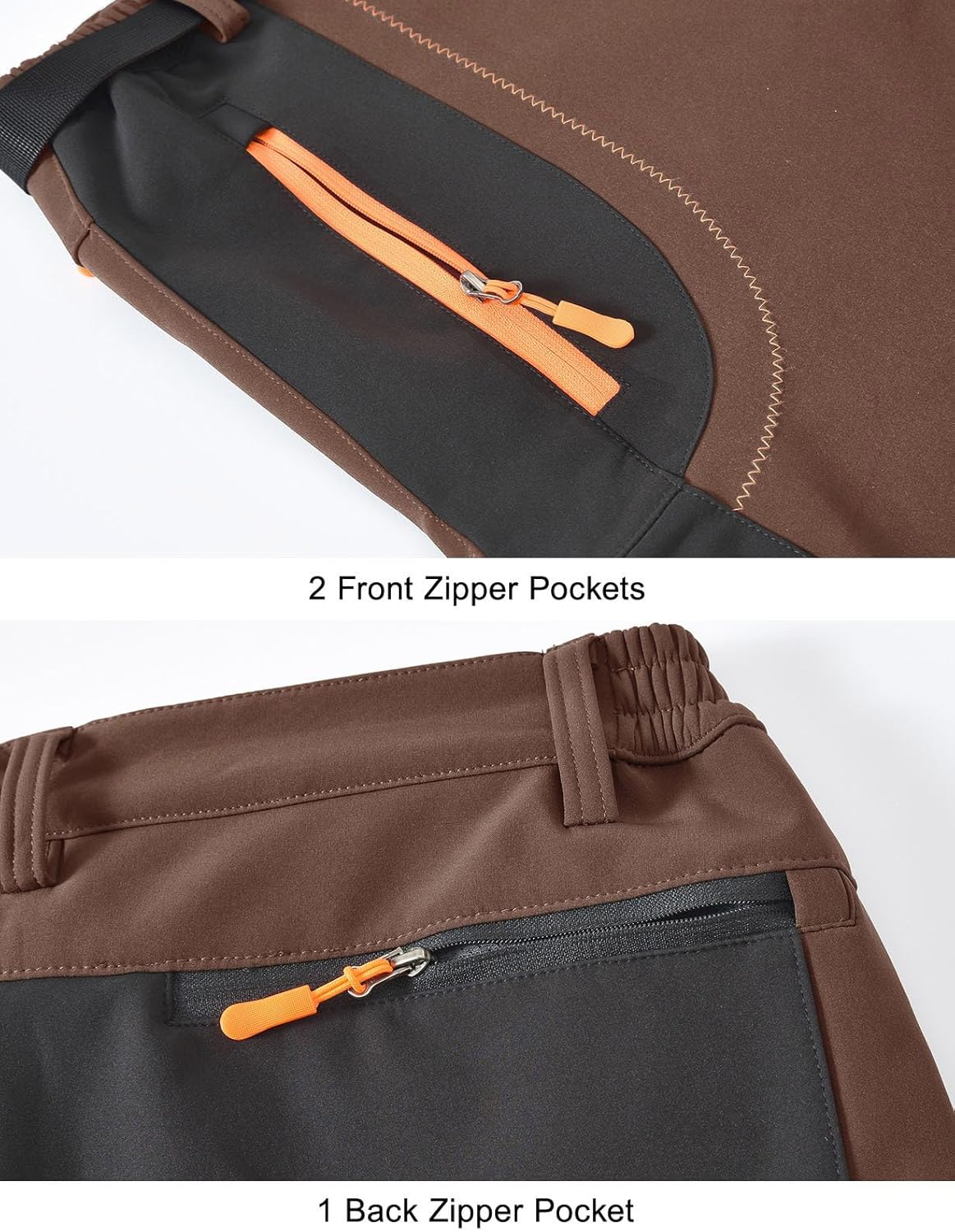 Rdruko Men's Snow Ski Pants Waterproof Insulated Winter Hiking Snowboard Fleece Lined Pants with Belt - Image 5