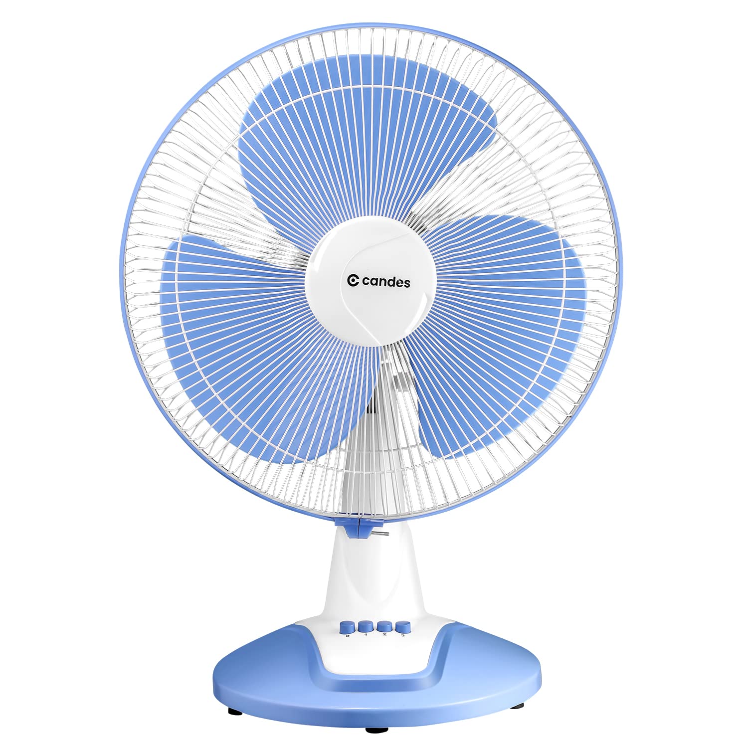Candes Desker 400mm Super Silent Oscillating Table Fan for home with 100% CNC Winding Motor 60 W (1 Year Warranty) (White Blue-2023)