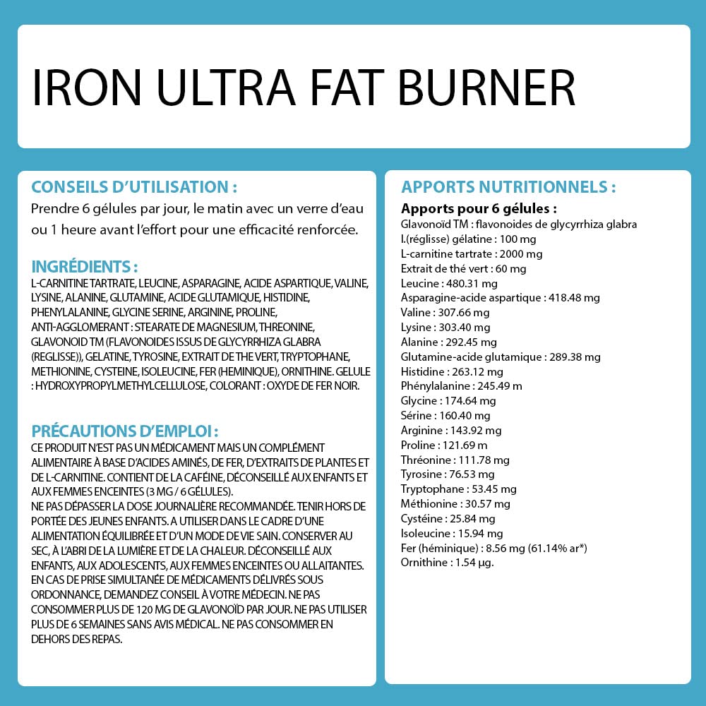 PACK SÈCHE EXTREME - Iron E.A.A Ultra Fat Burner + L-Carnitine Pro Zero + eBook Perte de Poids - Eric Favre