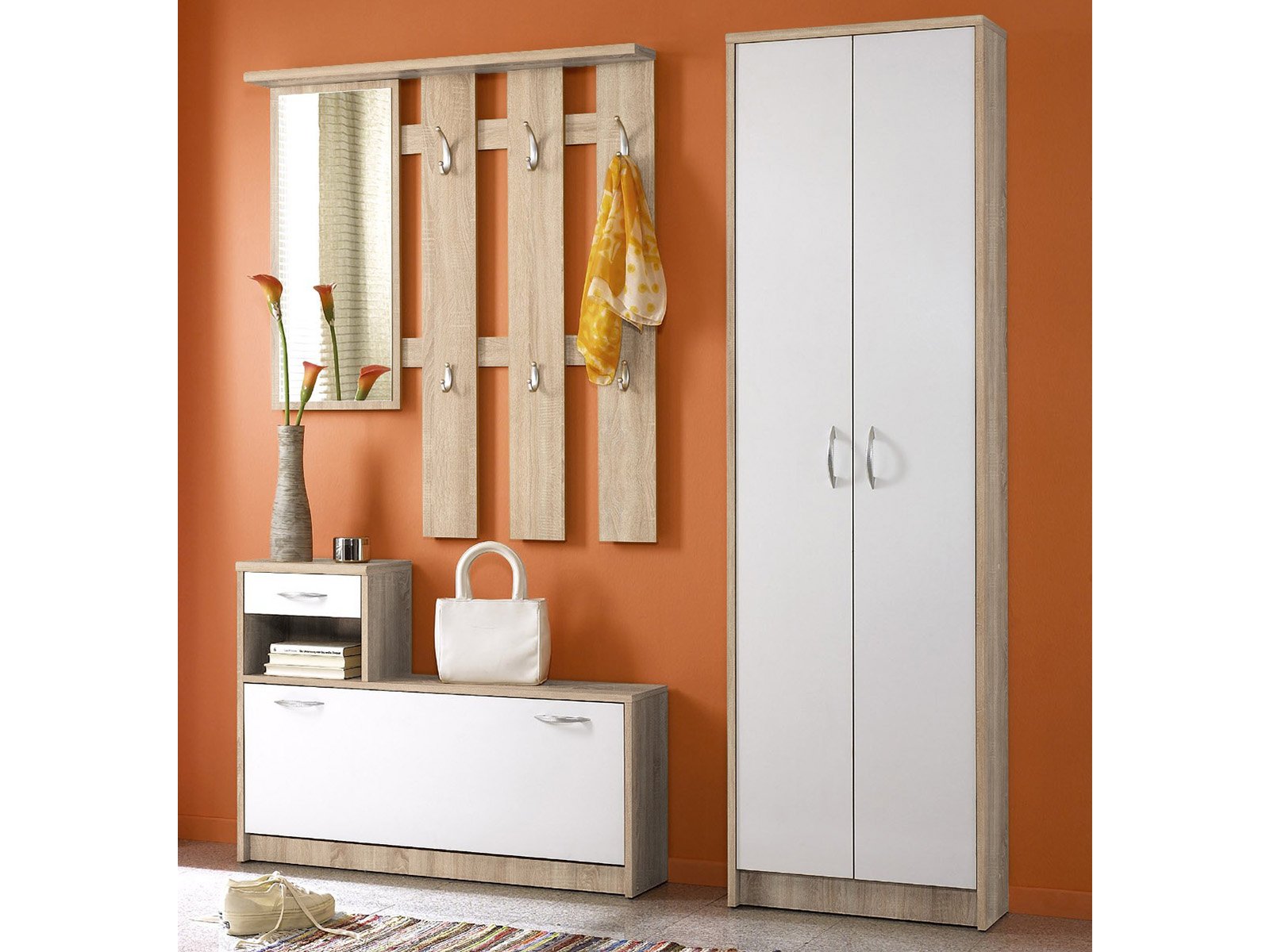möbelando Garderobe Komplettgarderobe Flurgarderobe Garderobenset Flurmöbel Selene II Küche, Haushalt & Wohnen