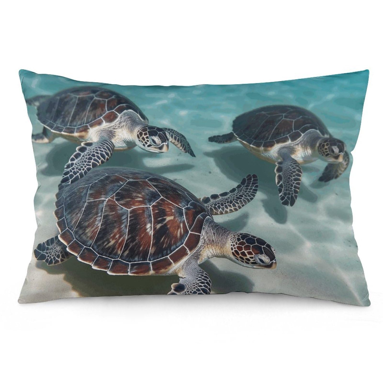 2 Pack Pillow Cases for Hair and Skin, Soft Breathable Pillow Case Covers with Hidden Zipper, Sea Turtles Pillowcase 20"x30" Pillow Covers for Sleeping Gift