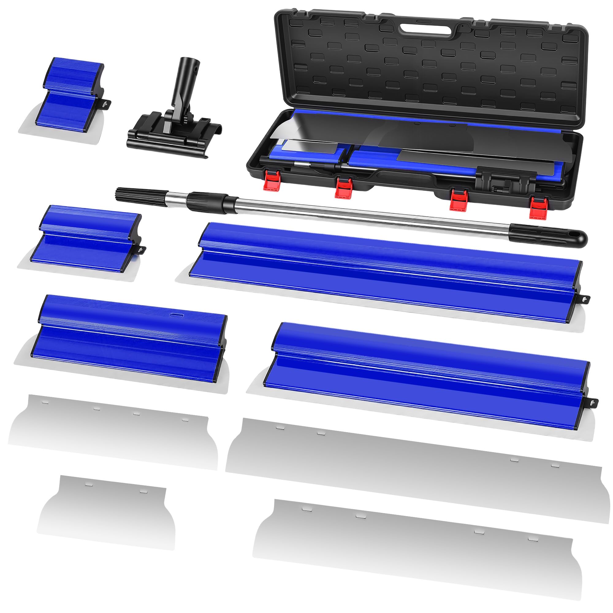Espátula Para Alisar Paredes 15 Cm, 25 Cm, 40 Cm, 60 Cm, 80 Cm Con De Extensión De 70 Cm-150 Cm Llana Para Alisar Paredes Espatulas Pladur (Azul)