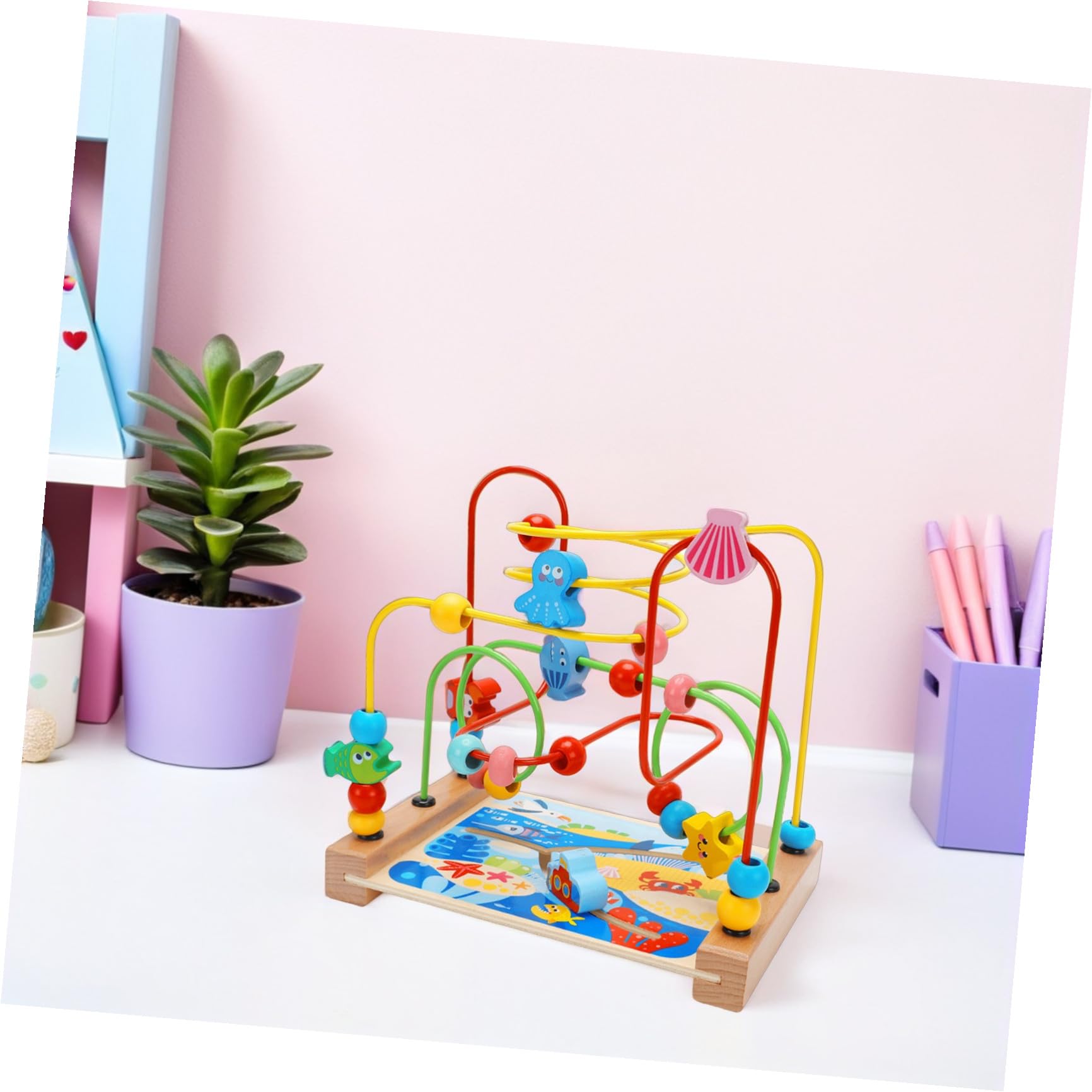 ORFOFE Giocattoli Montessori Bead Maze Roller in Legno per Bambini | Giocattoli Sensoriali, Giochi Interattivi per Festa di Compleanno e Back To School Party