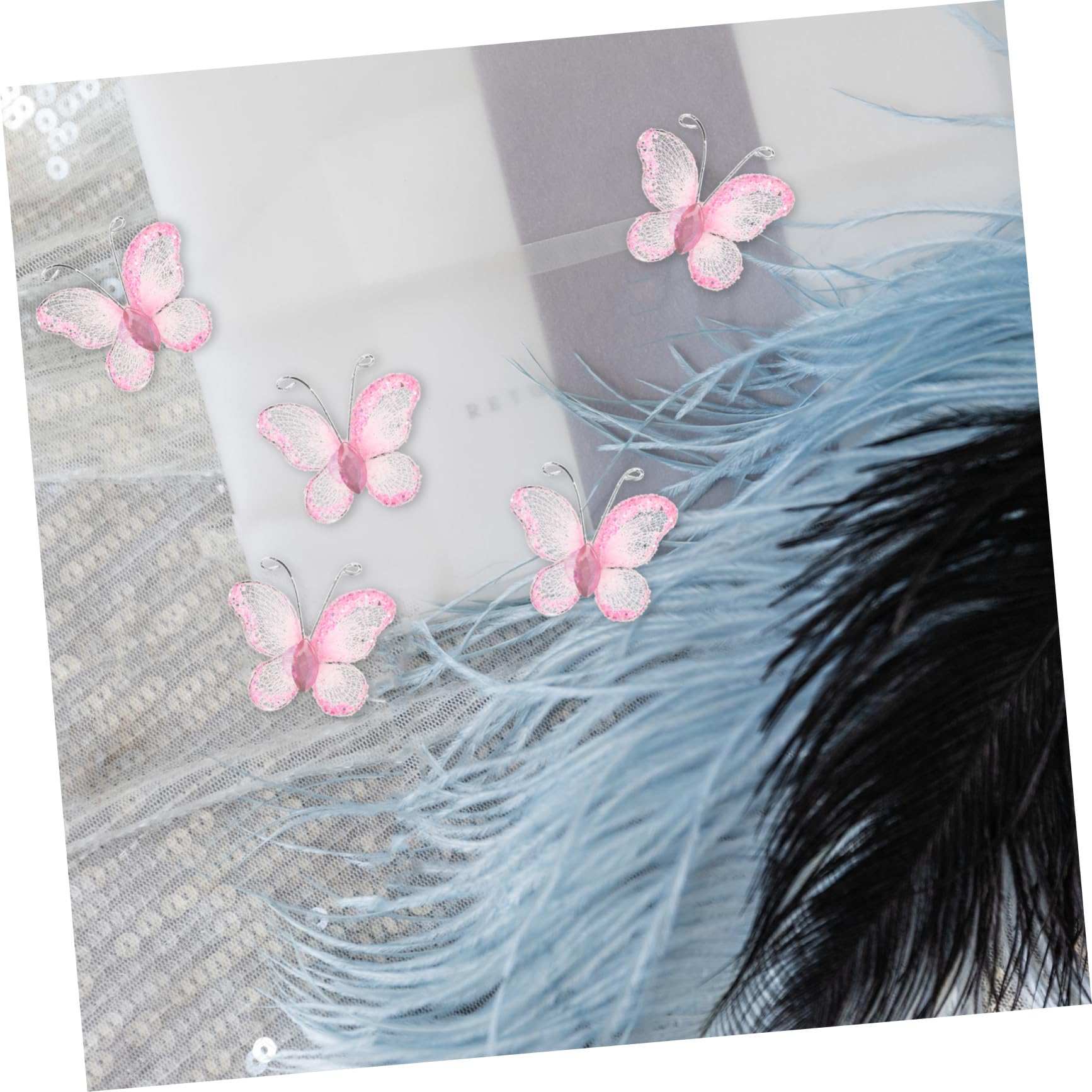 NUOBESTY 500stücke Rosa Schmetterlinge Netzstoff Mit Für Hochzeitsdekoration Party Und Einladungsschmuck Für Feierliche Anlässe