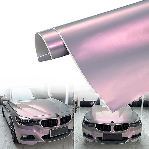 AuMoHall - Película de vinilo vintage de color gris a rojo brillante camaleón con cambio de color para vehículos, 59.8 x 19.68 pulgadas