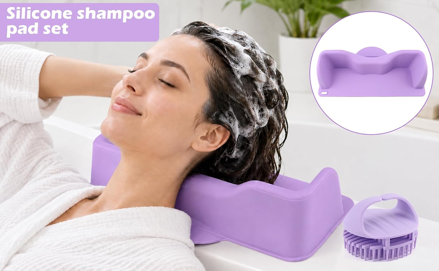Portable Hair Washing Station for Sink or Bathtub,Silicone Basin Set