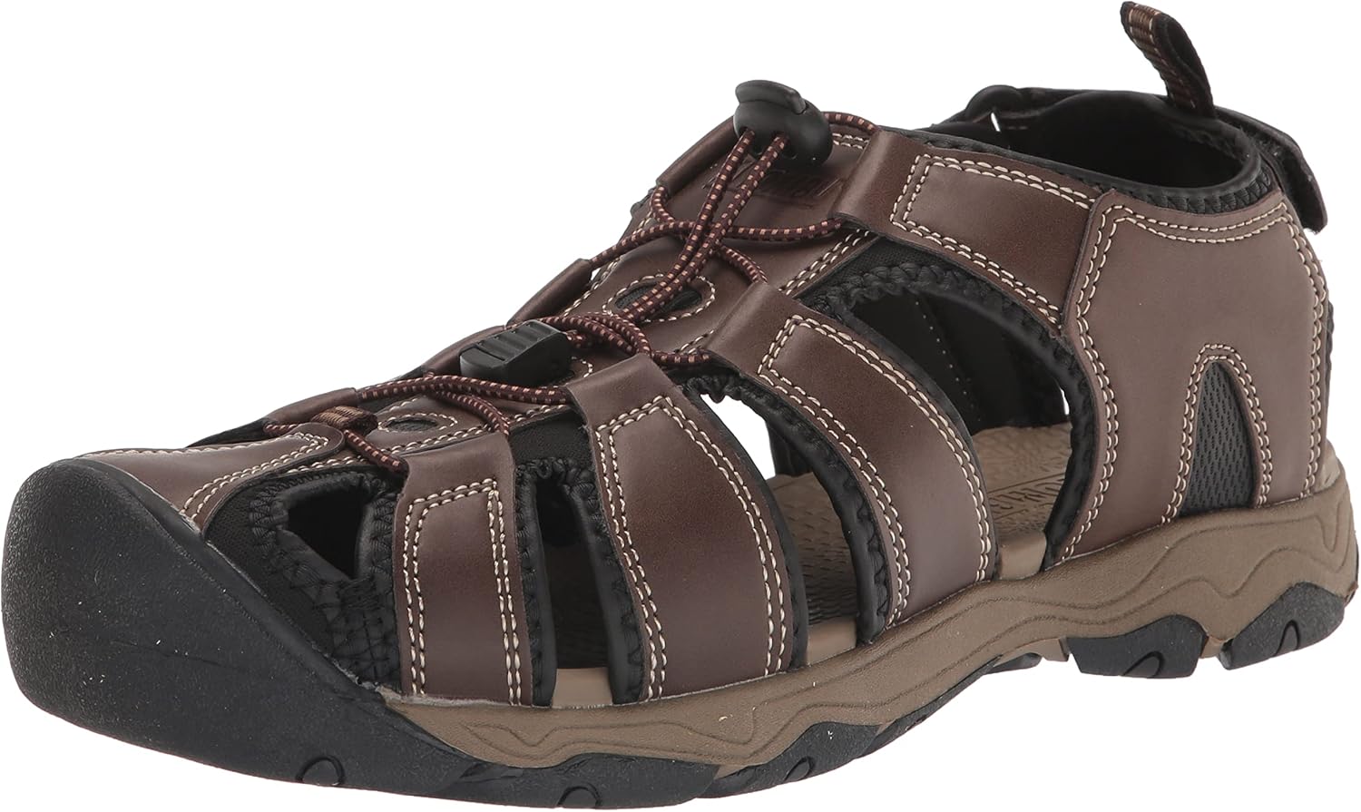 Khombu Men's Hal Fisherman Sandals Waterproof, Protective Bump Toe Adjustable Fit Summer