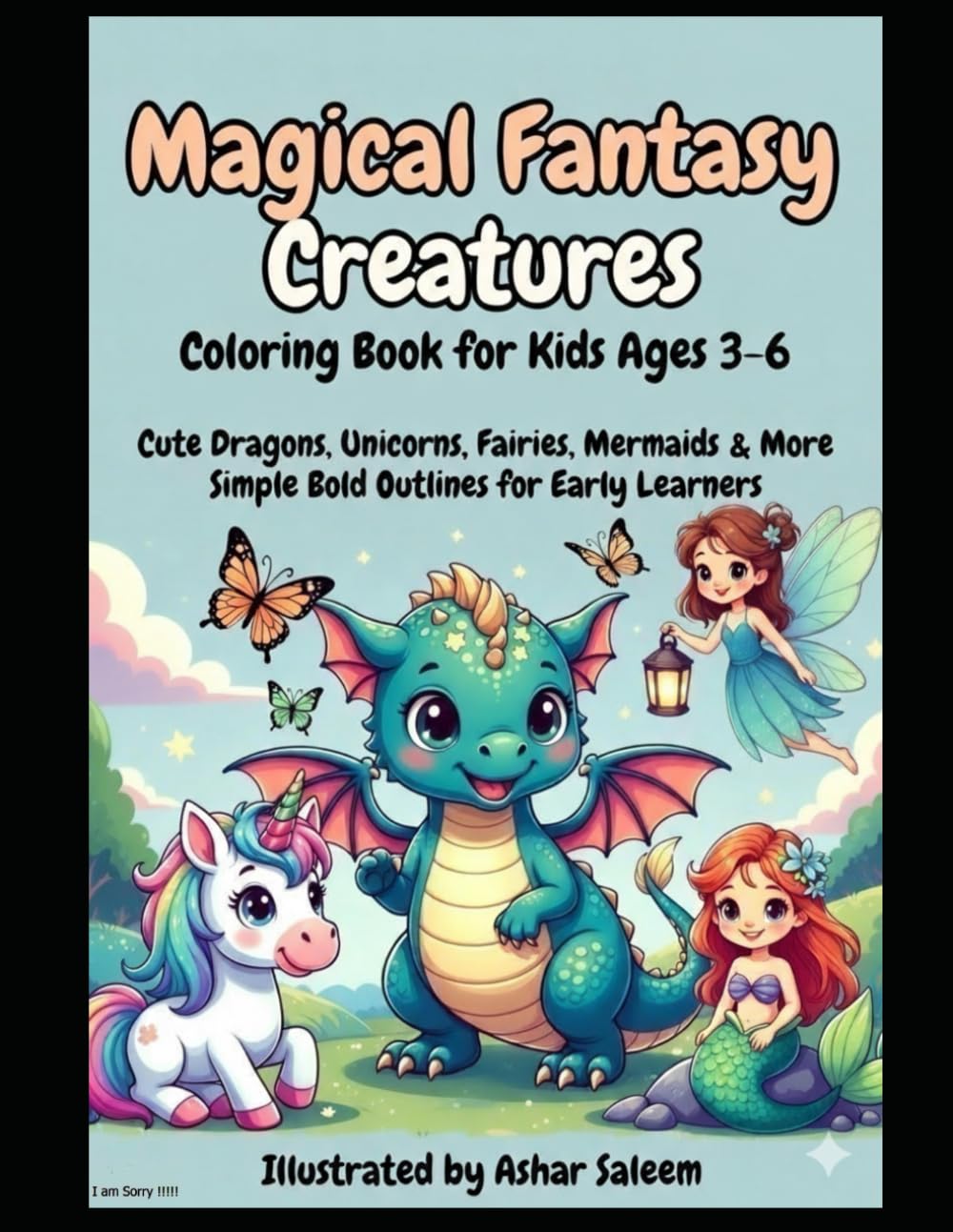 Magical Fantasy Creatures Coloring Book for Kids Ages 3–6: Cute Dragons, Unicorns, Fairies, Mermaids & More with Simple Bold Outlines