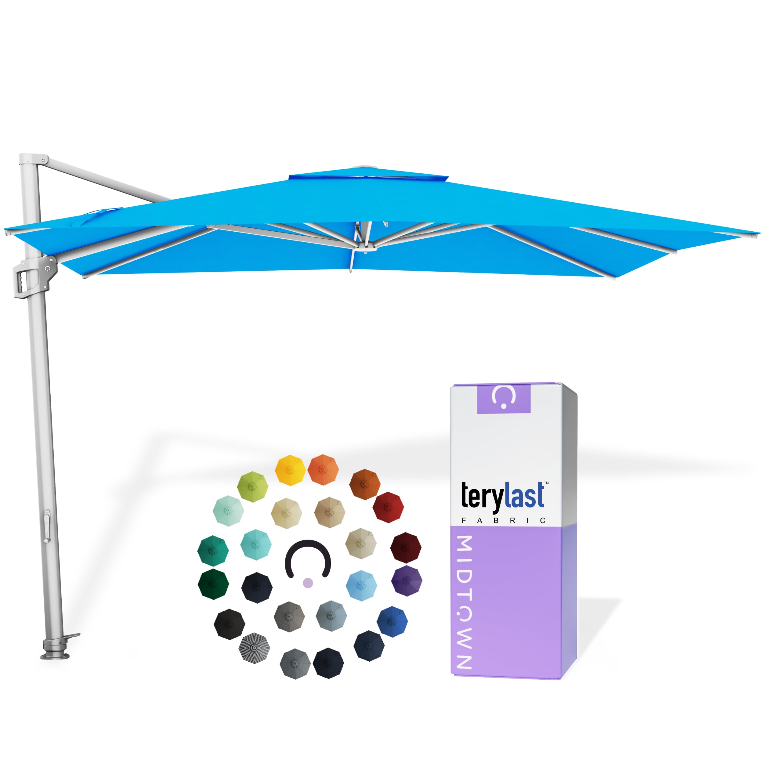 Midtown Umbrellas Grande Square - 9 x 9 Ft Cantilever Umbrella