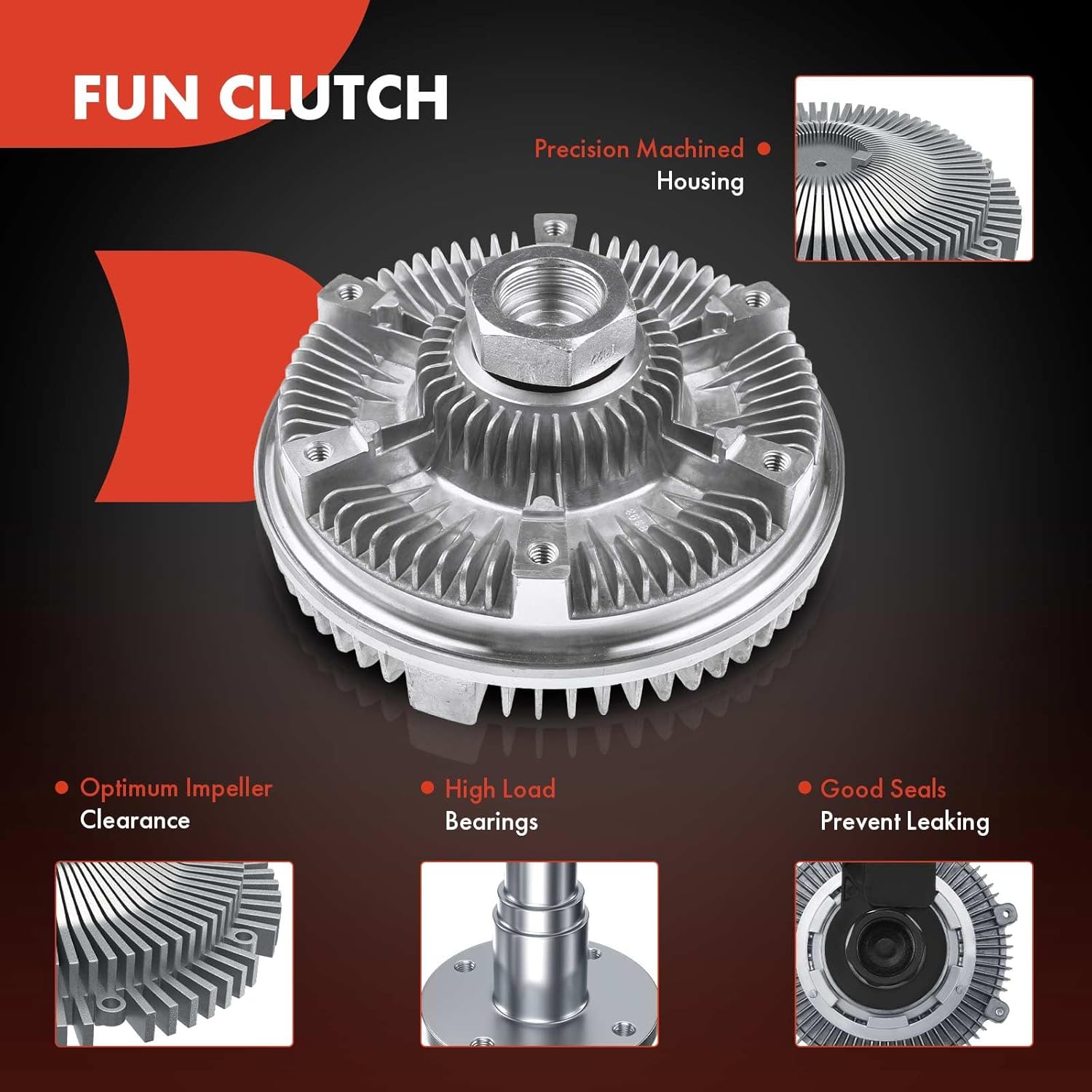 A-Premium Electronic Radiator Cooling Fan Clutch Compatible with Ford E-250 E-350 Econoline Club Wagon F-150 F-250 F59 F Super Duty, 6.9L 7.3L, Replace# E5TZ8A616C, AU2Z8A616NA