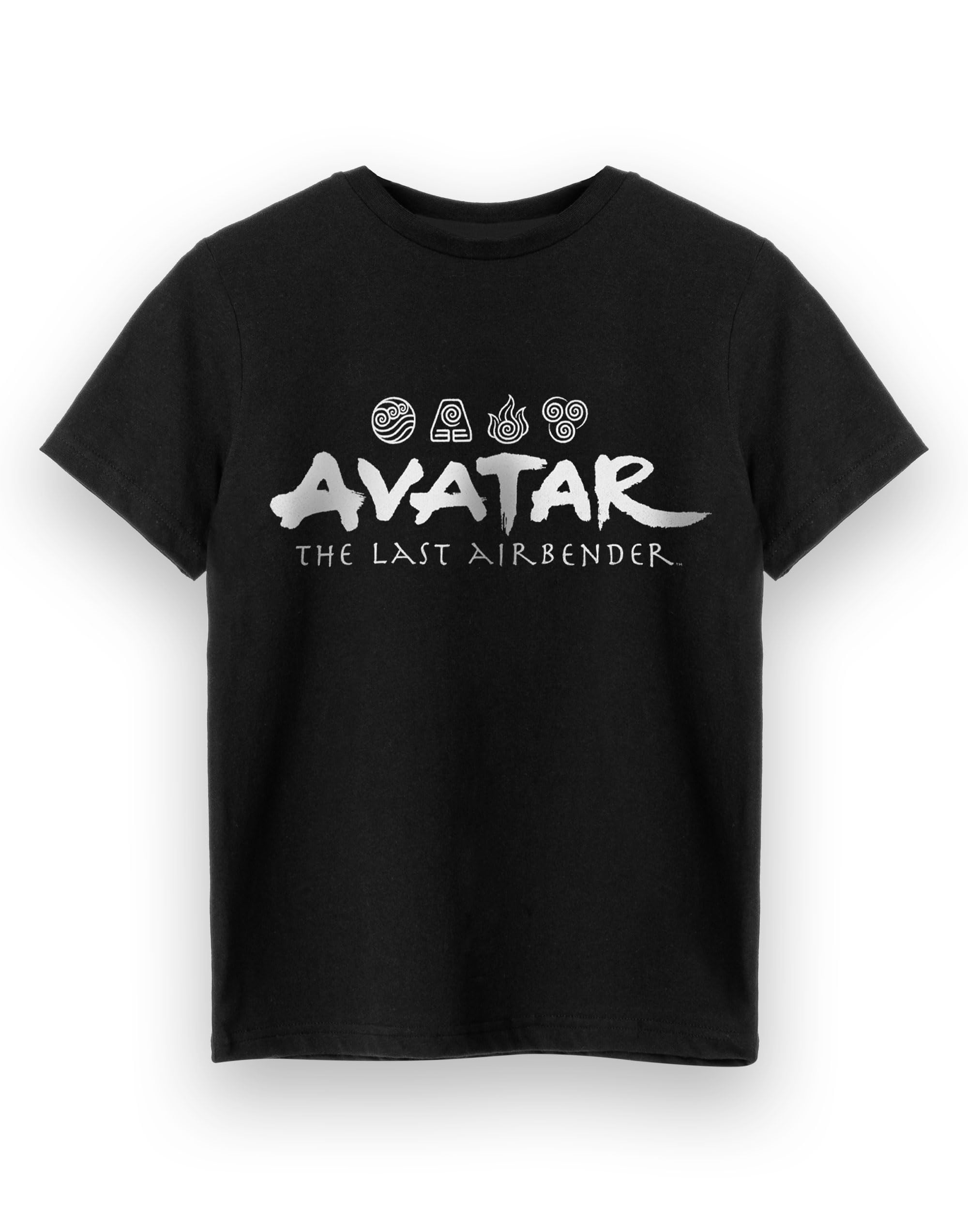 Vanilla Underground Boys Black Avatar: The Last Airbender Element Logos Short Sleeved T-Shirt - 7-8 Years