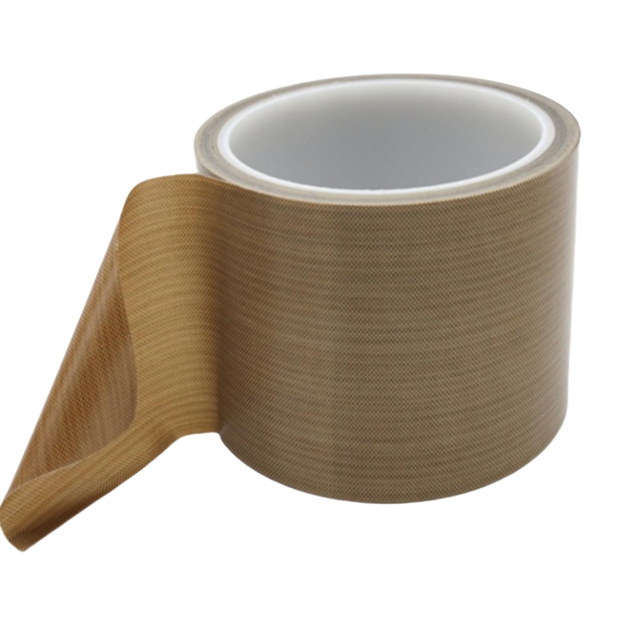 FlyNautics High Temp Teflon Tape, 2" X33Ft PTFE High Temperture Tape for Sealer Machine, Insulation PTFE Coated Fiberglass Adhesive Tape (Brown)