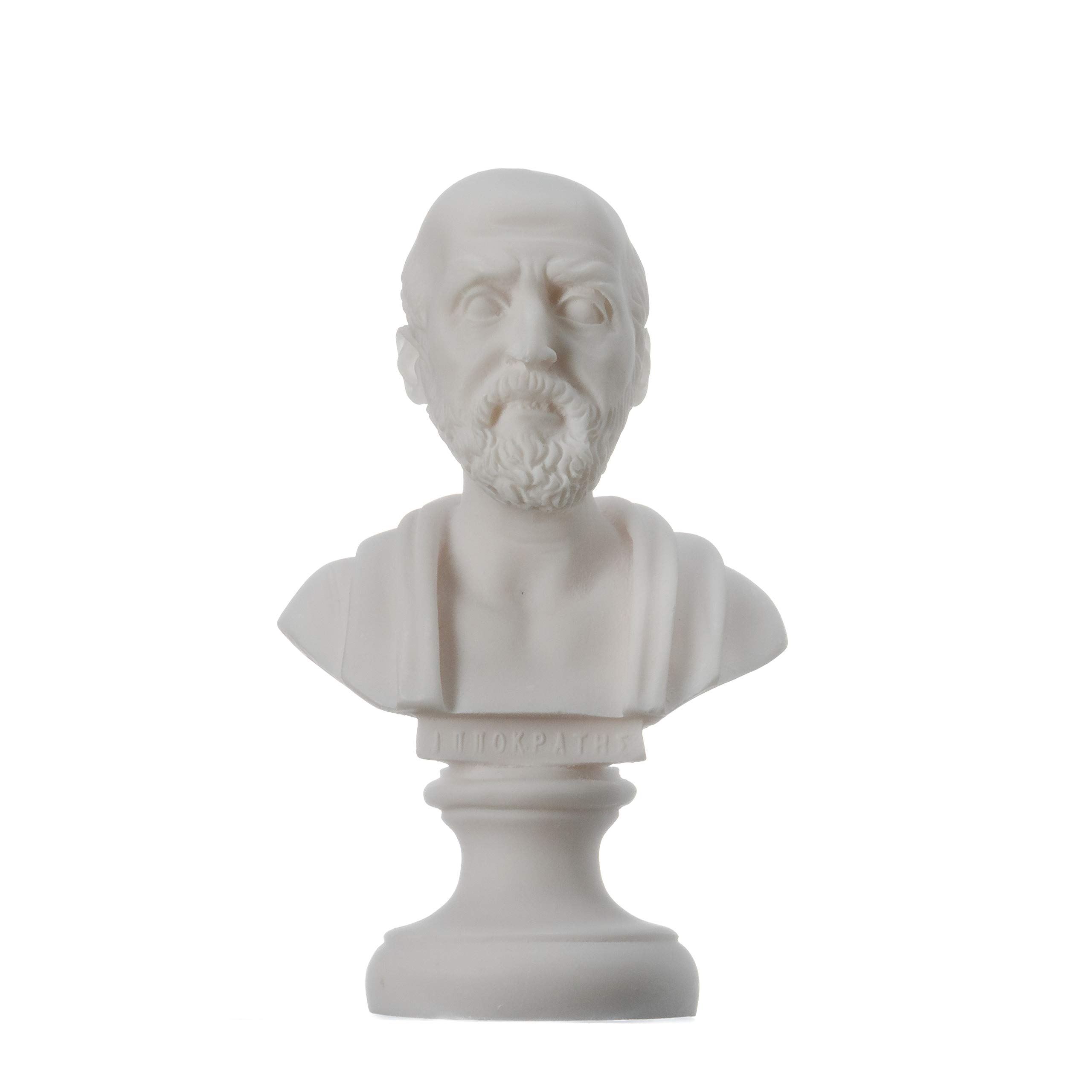 BeautifulGreekStatues Hippocrates of Kos Father of Medicine Alabaster Statue Bust 5.9"