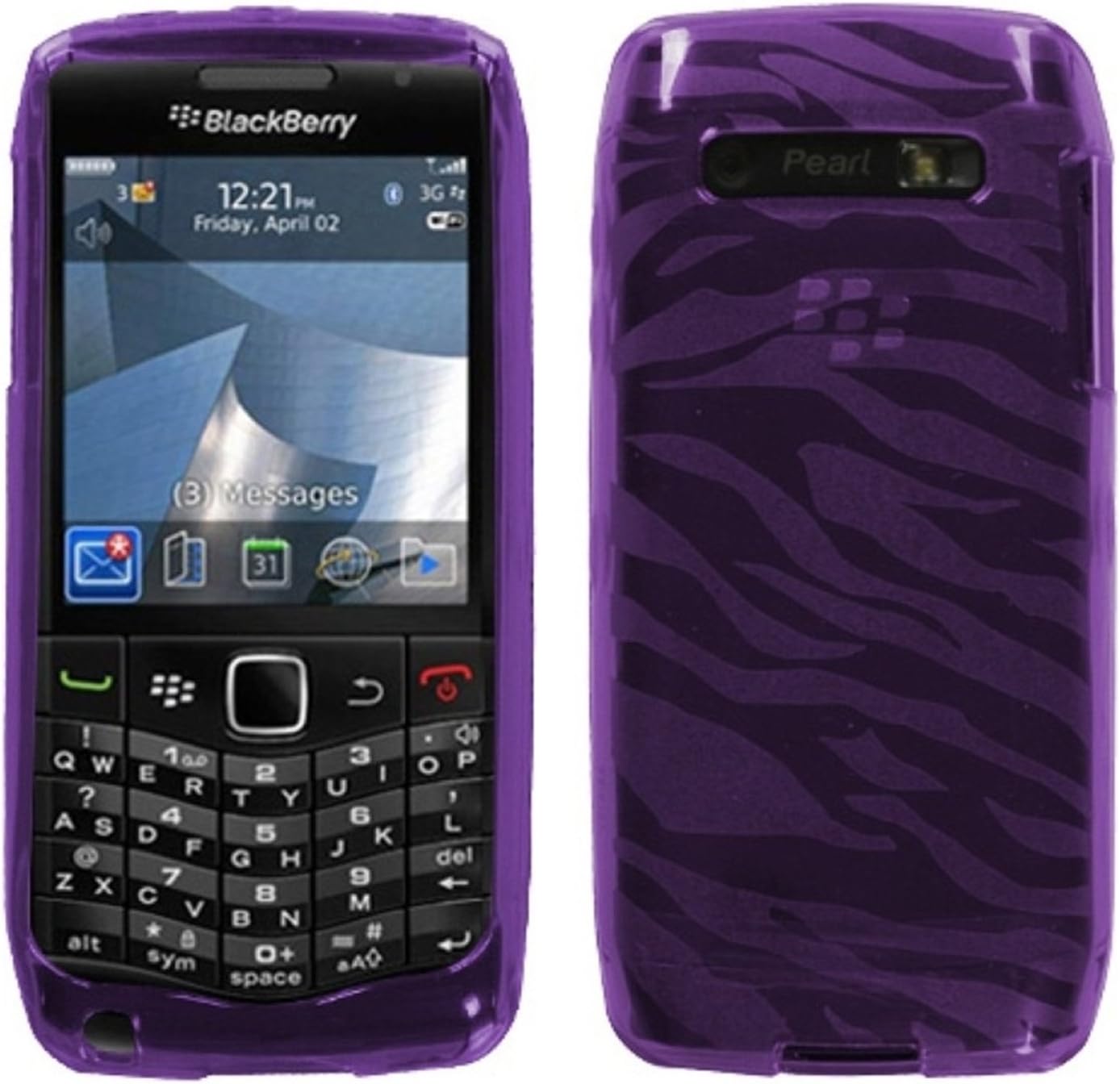 Asmyna BB9100CASKCA085 Slim and Durable Protective Cover for BlackBerry Pearl 3G 9100/9105 - 1 Pack - Retail Packaging - Purple