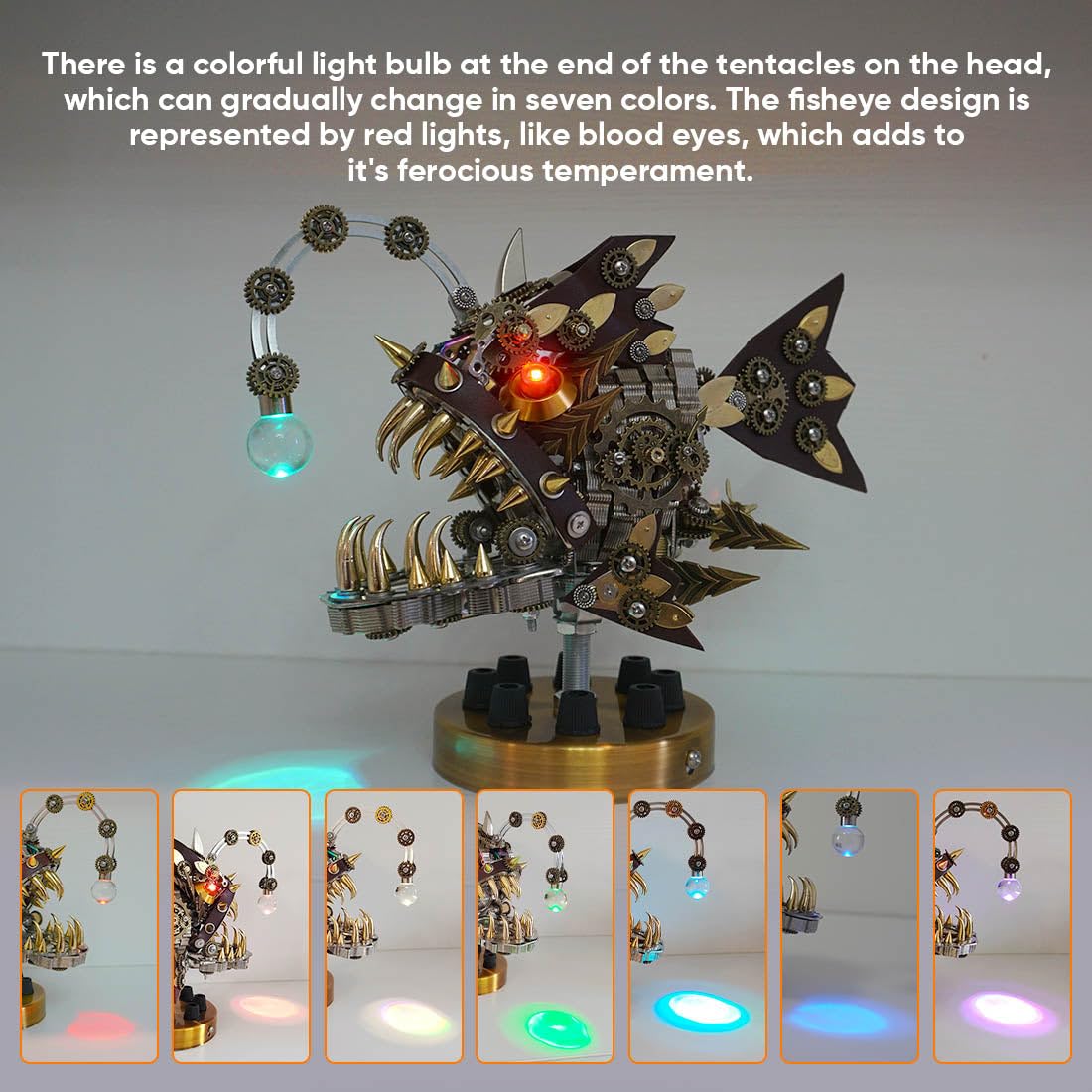 Metalkitor Metalowe puzzle 3D dla dorosłych, zestaw modeli żabnicy, steampunk, ozdoba DIY, rzemiosło, łamigłówka, idealna dekoracja pokoju i wybór na prezent (700 sztuk, z podstawą)