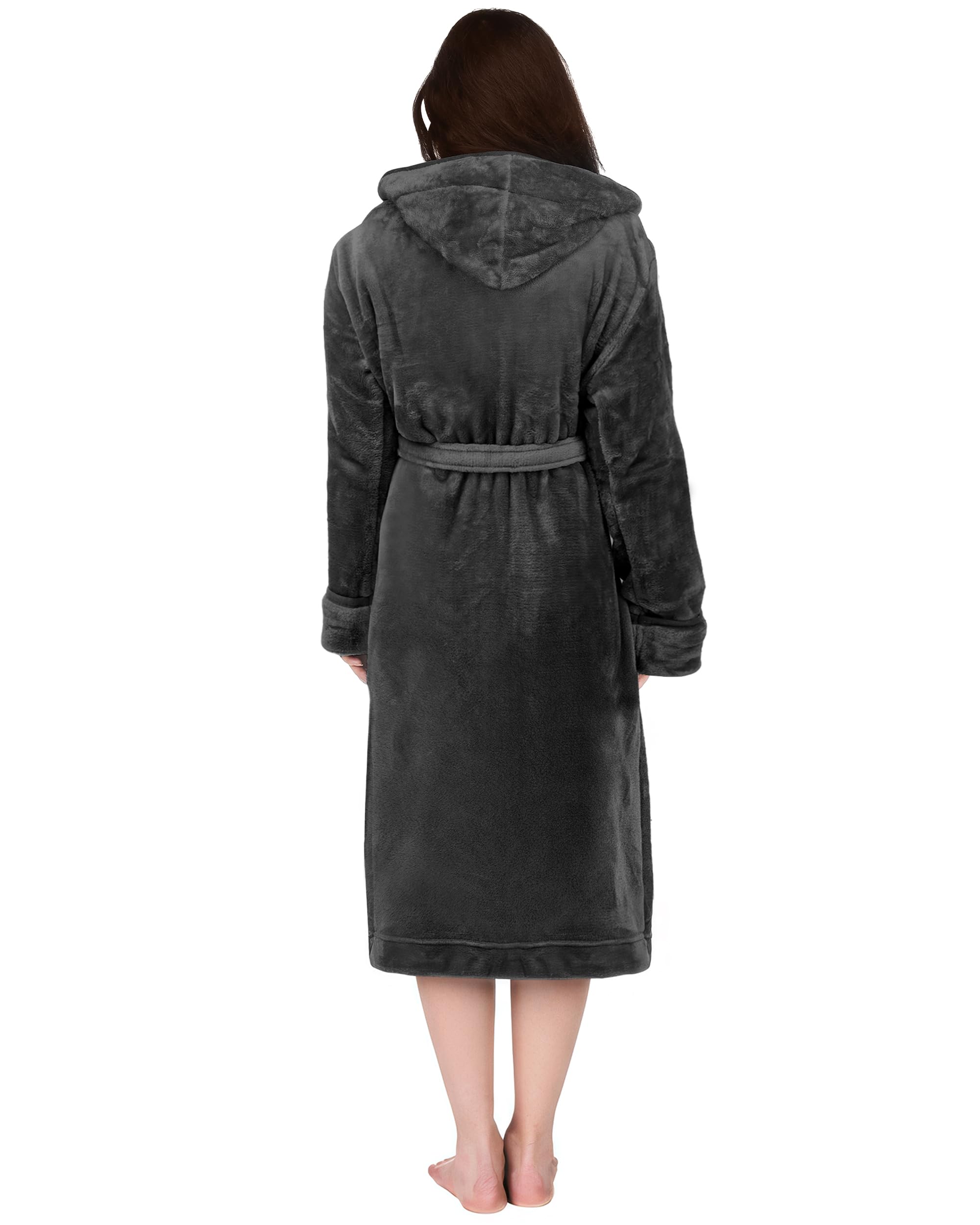 NY Threads Bata con capucha para mujer, suave y acogedora, ropa de dormir Loungewear