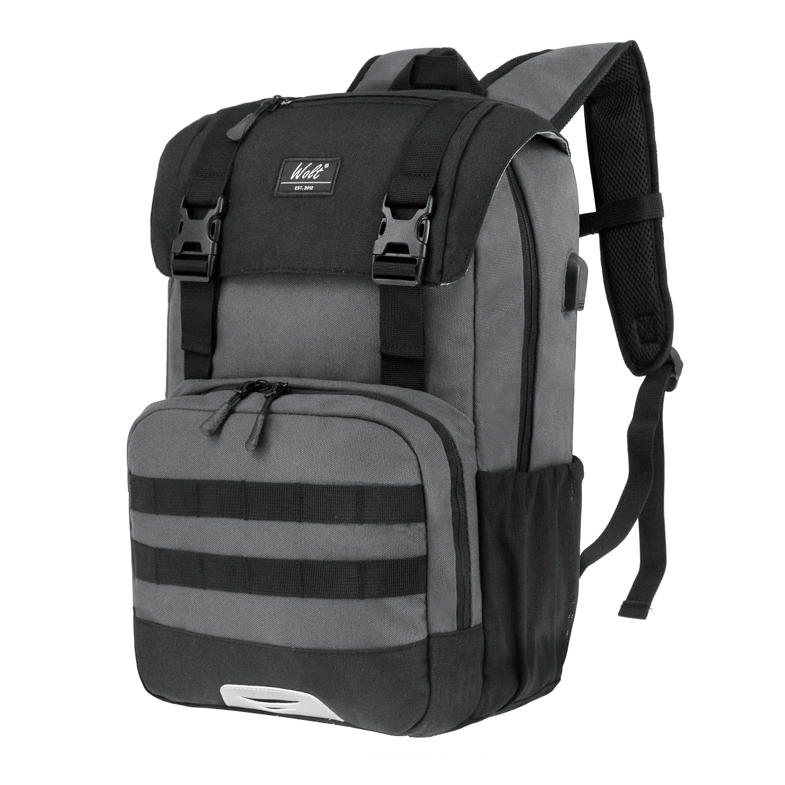 WOLT Laptop Backpack with USB Charging Port Fits Up to 17 Inch Laptop, College Backpack for Men Women, Computer Business Bookbag, Grey