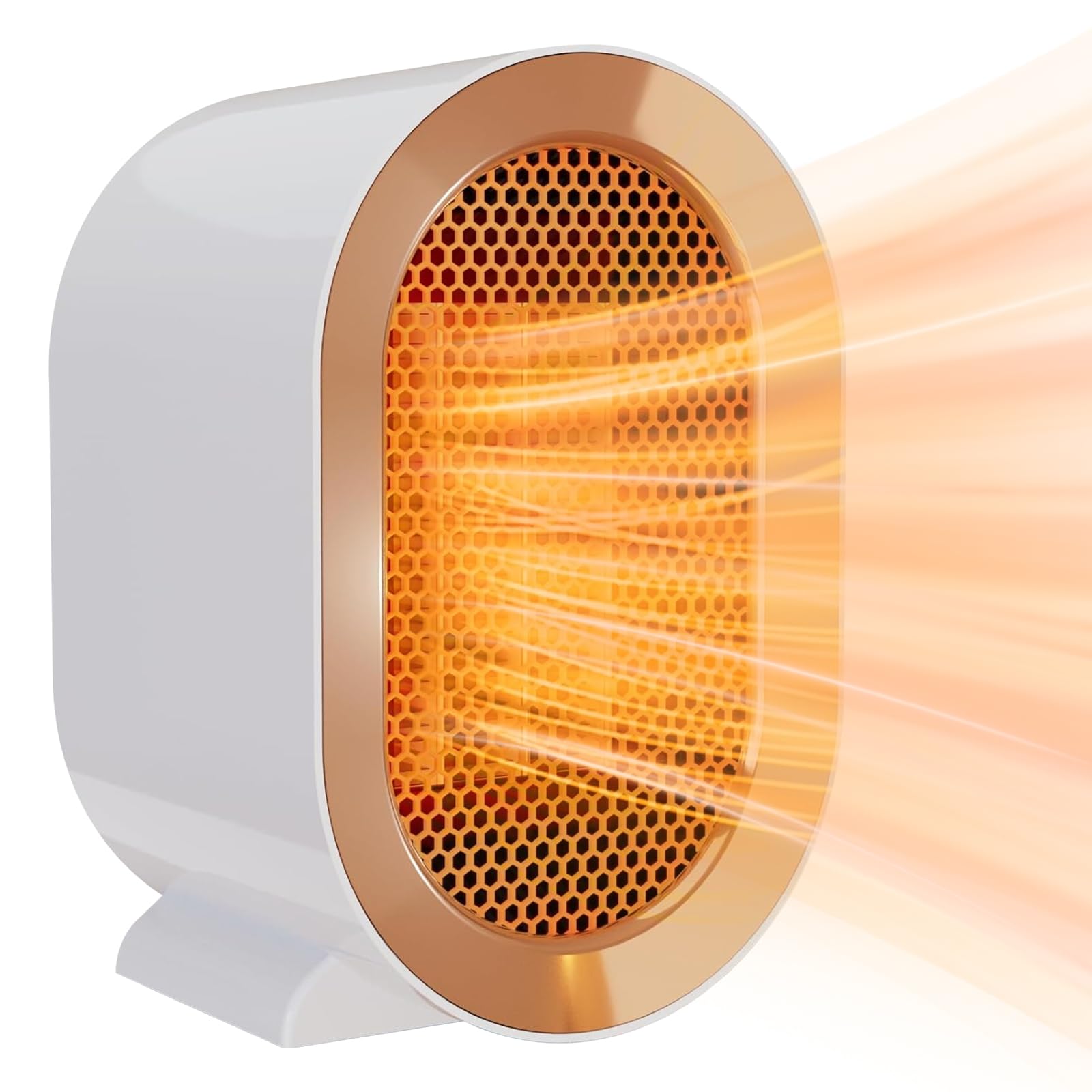 Electric Heater for Indoor Use, Necomi 1200W Space Heater with 2 Heating Modes, PTC Fast Heating, Over-heat Protection & Tip-over Protection, Desk Heater for Bedroom Home Office White