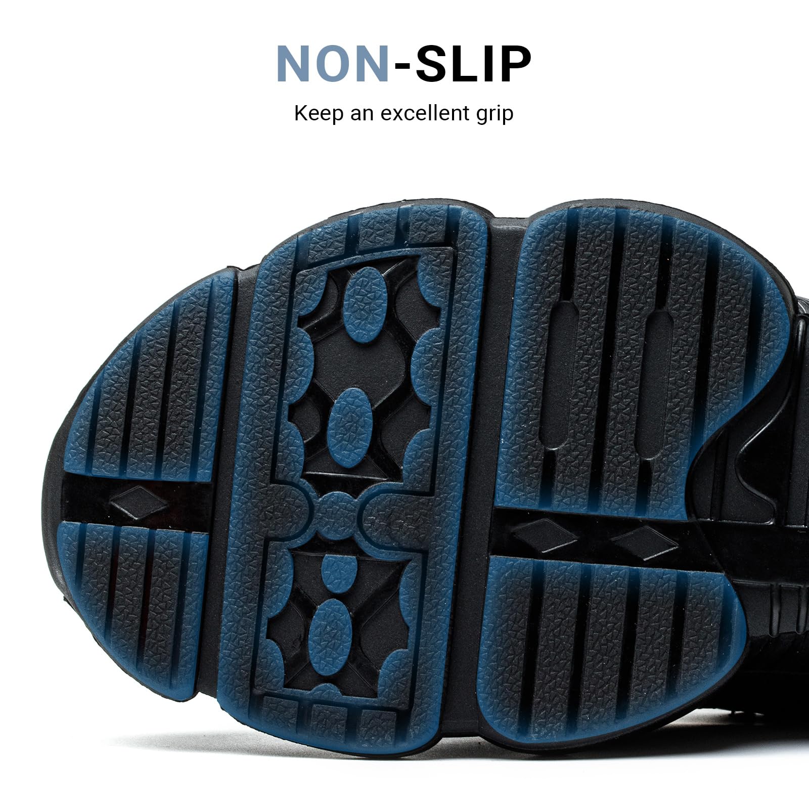 USOR Zapatillas de seguridad para hombre y mujer, con puntera de acero, zapatillas de trabajo, ligeras, con hebilla giratoria, sin cordones, antideslizantes, con cojín de aire